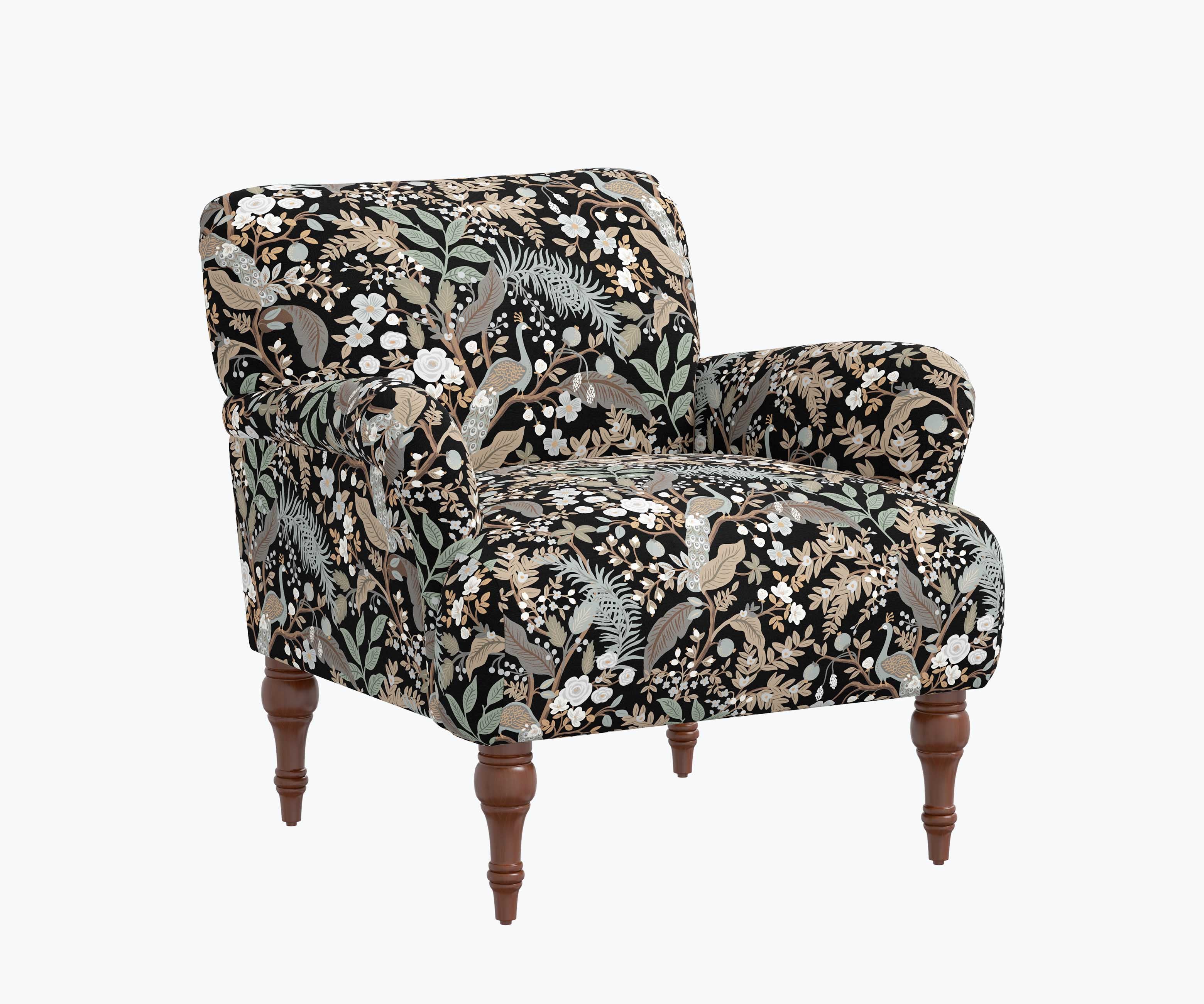 Bristol Armchair - Peacock Garden Black