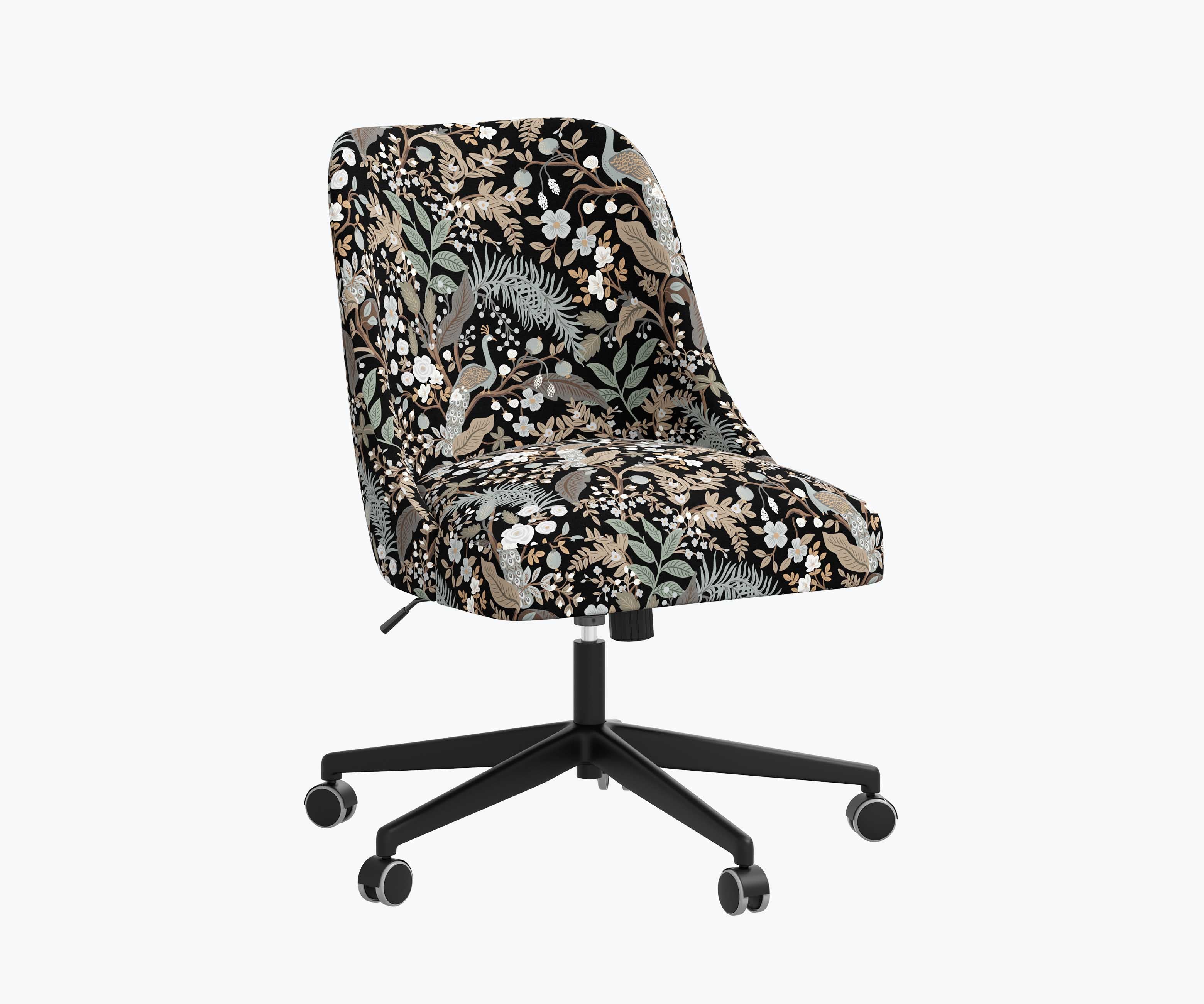 Oxford Desk Chair - Peacock Garden Black