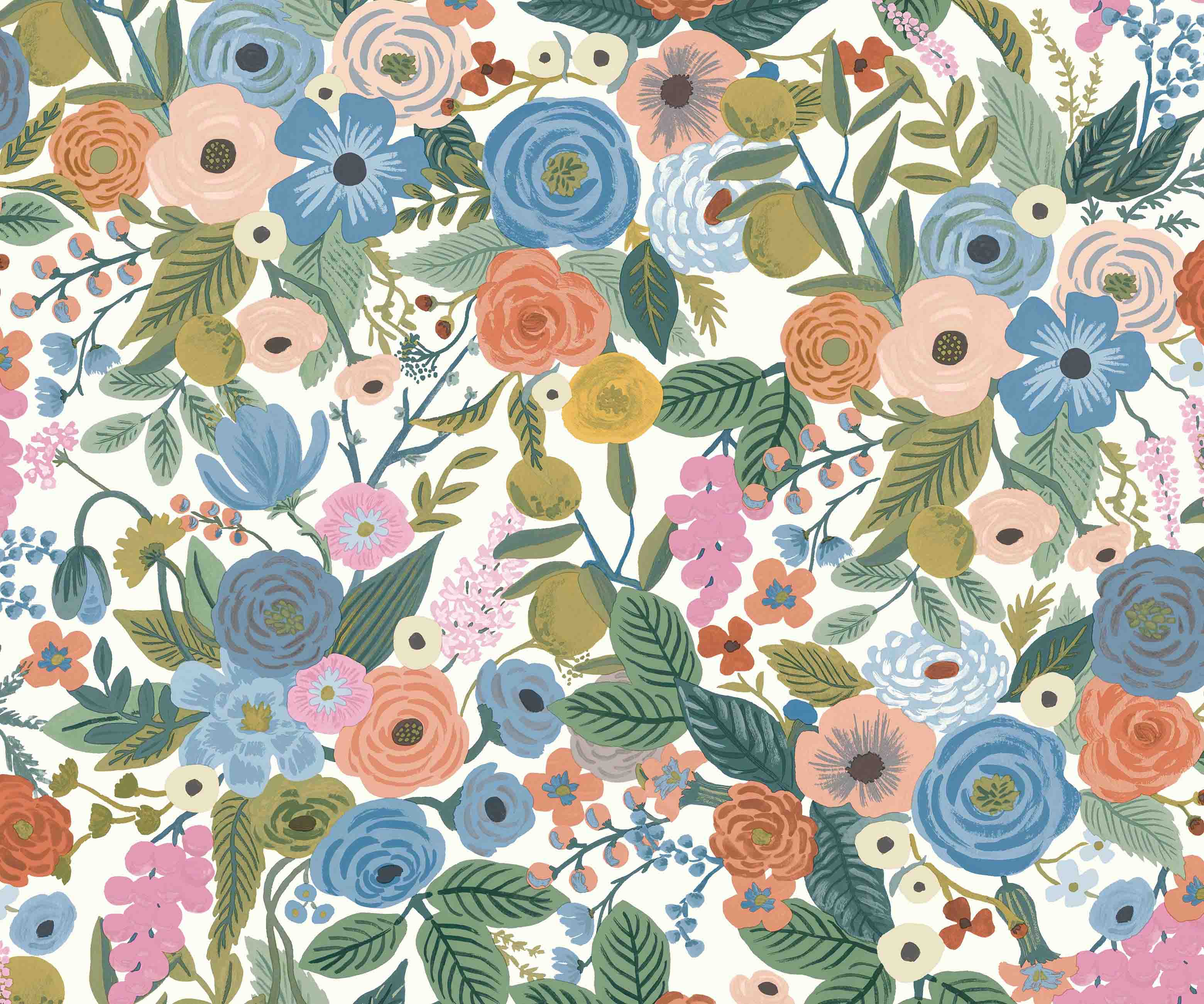 Garden Party Peel & Stick Wallpaper - Cobalt Multi