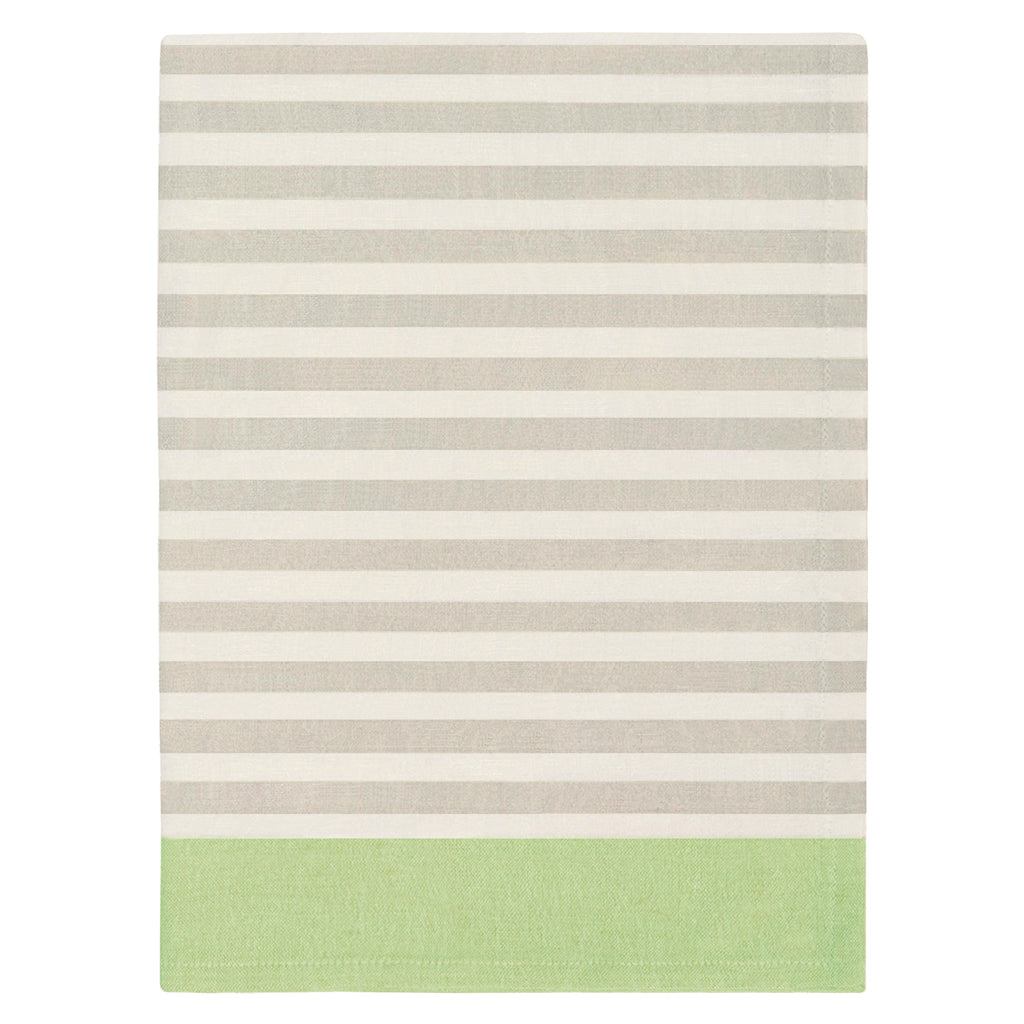 Border Stripe Beige and Green Tea Towel