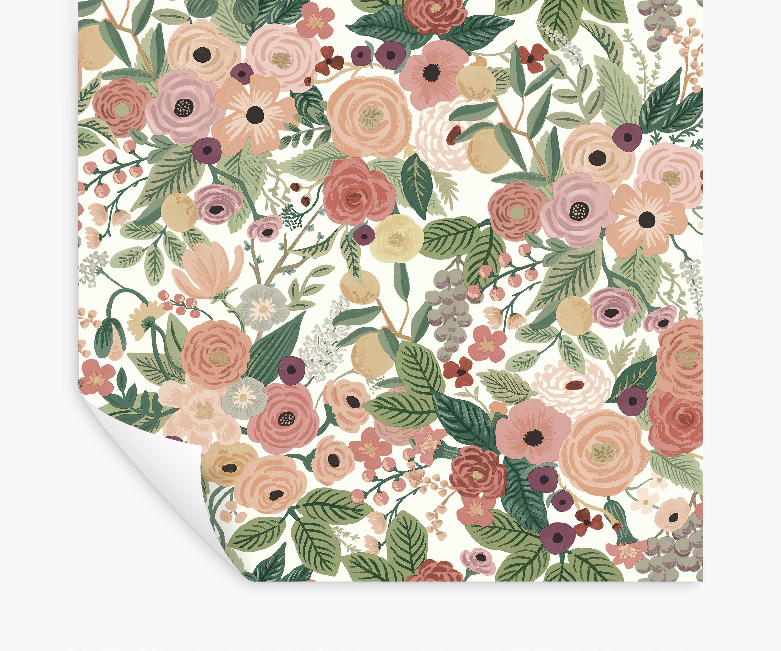 Garden Party Peel & Stick Wallpaper - Burgundy Multi