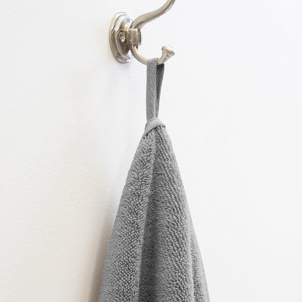 Plush Shadow Grey Hand Towel