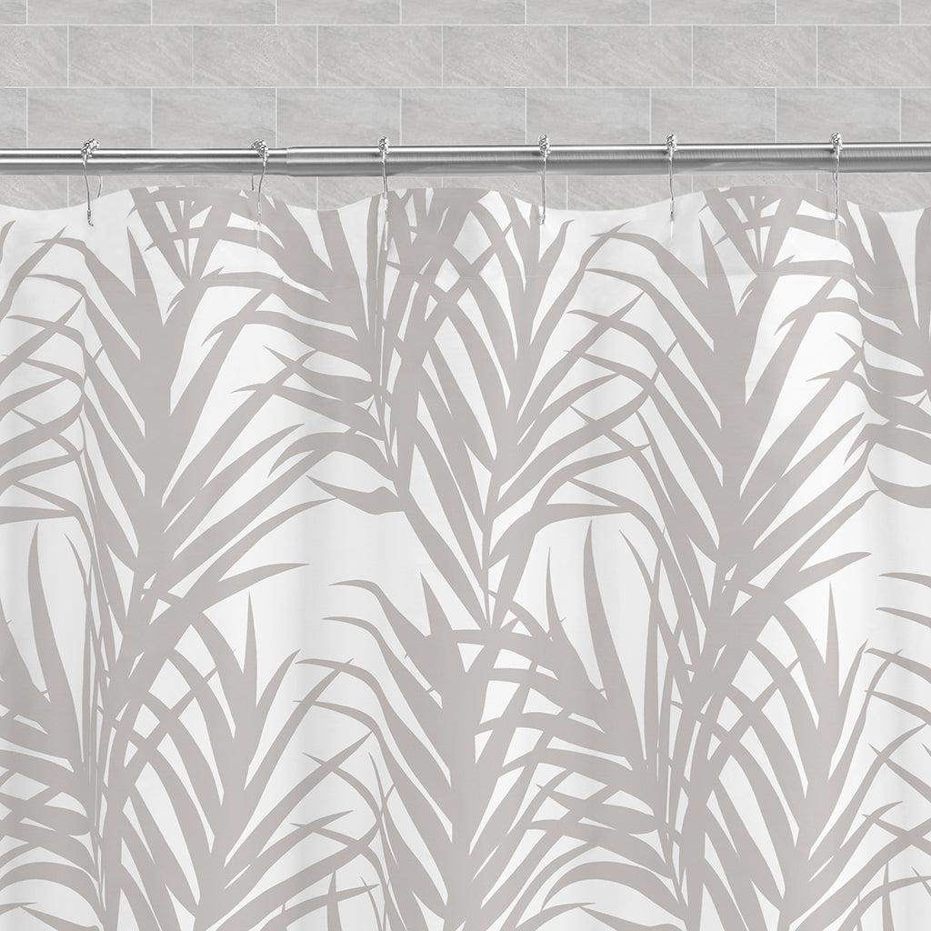 The Dove Grey Palm Shower Curtain