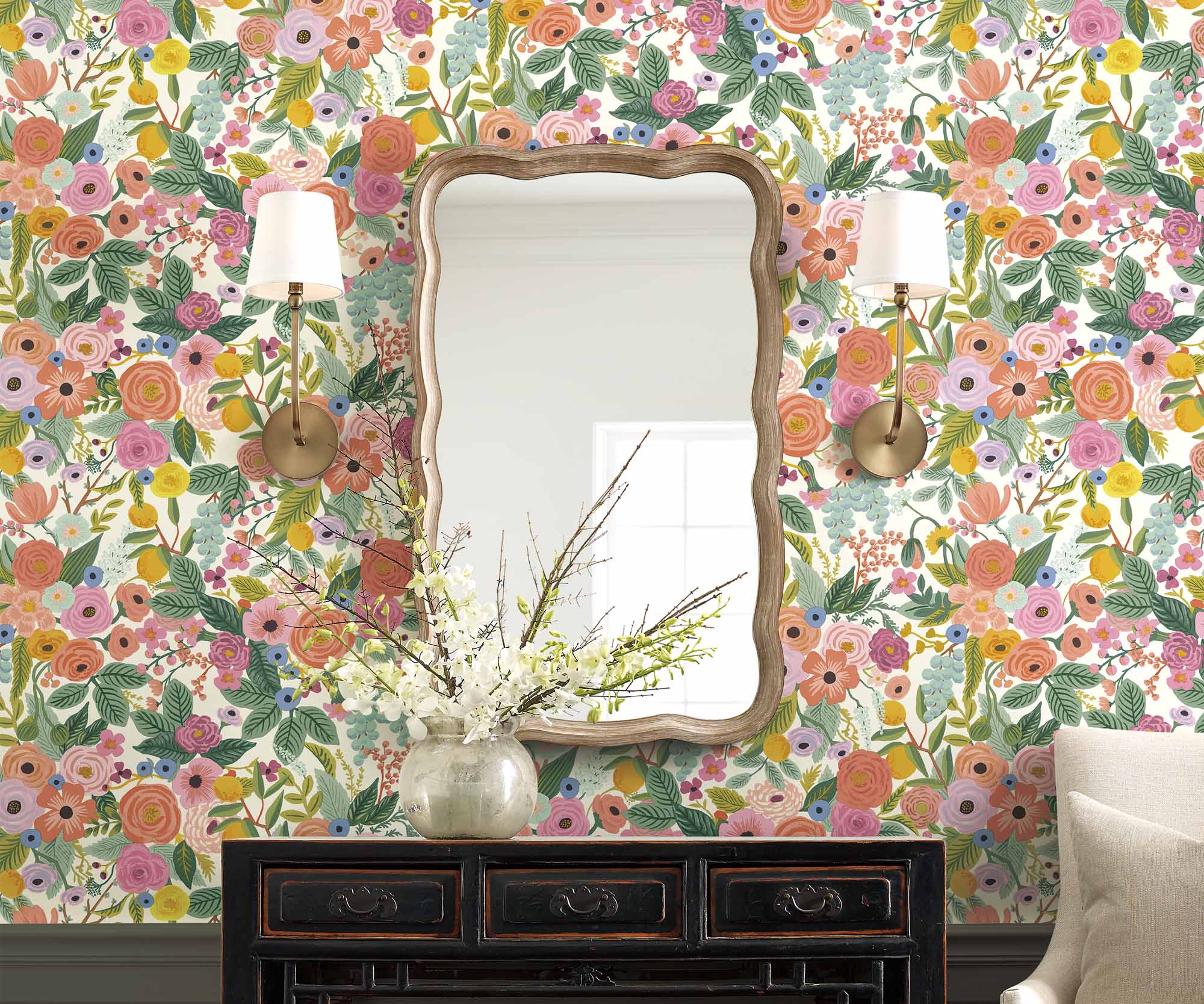 Garden Party Wallpaper Sample - Rose Multi