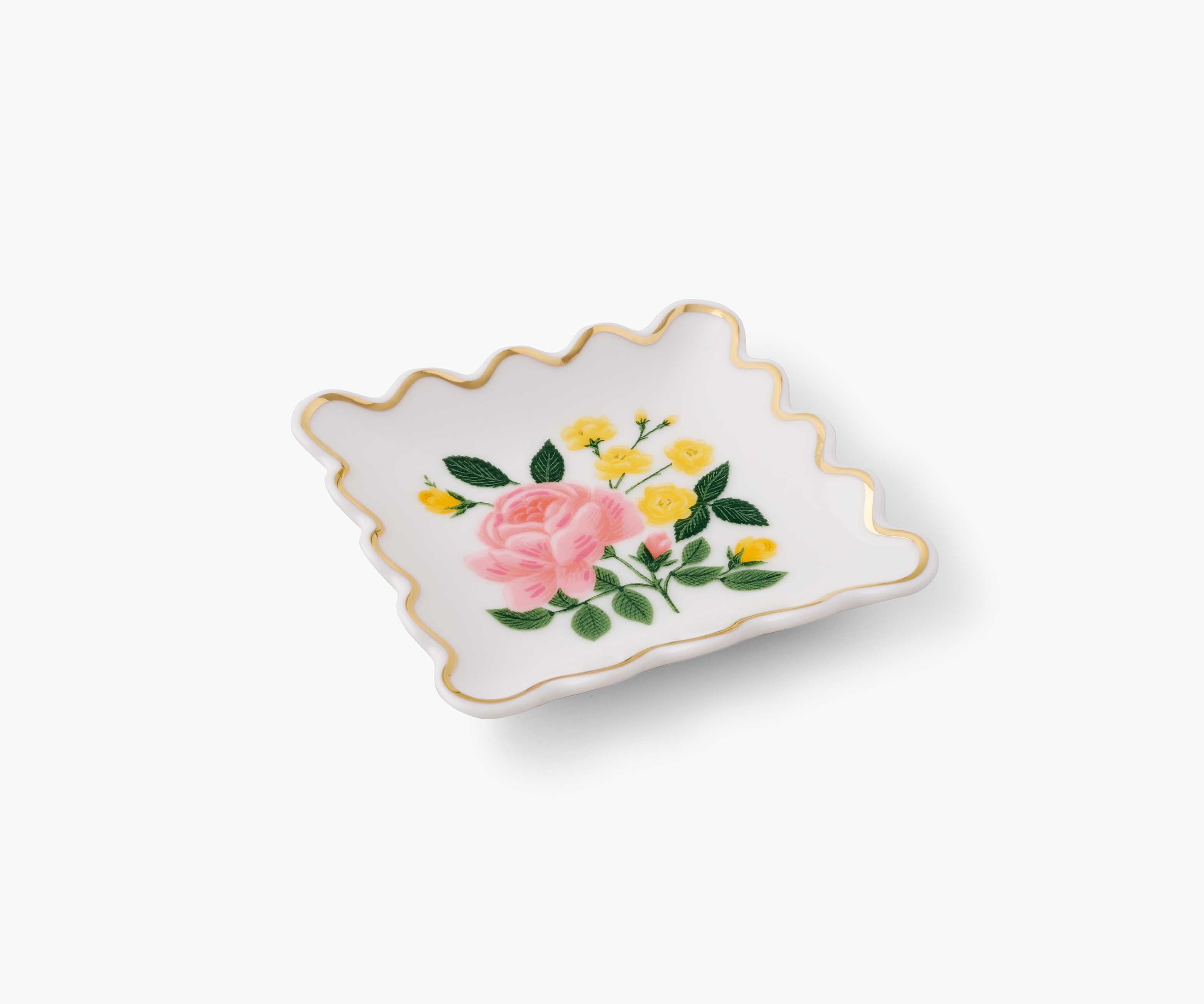 Porcelain Ring Dish - Roses