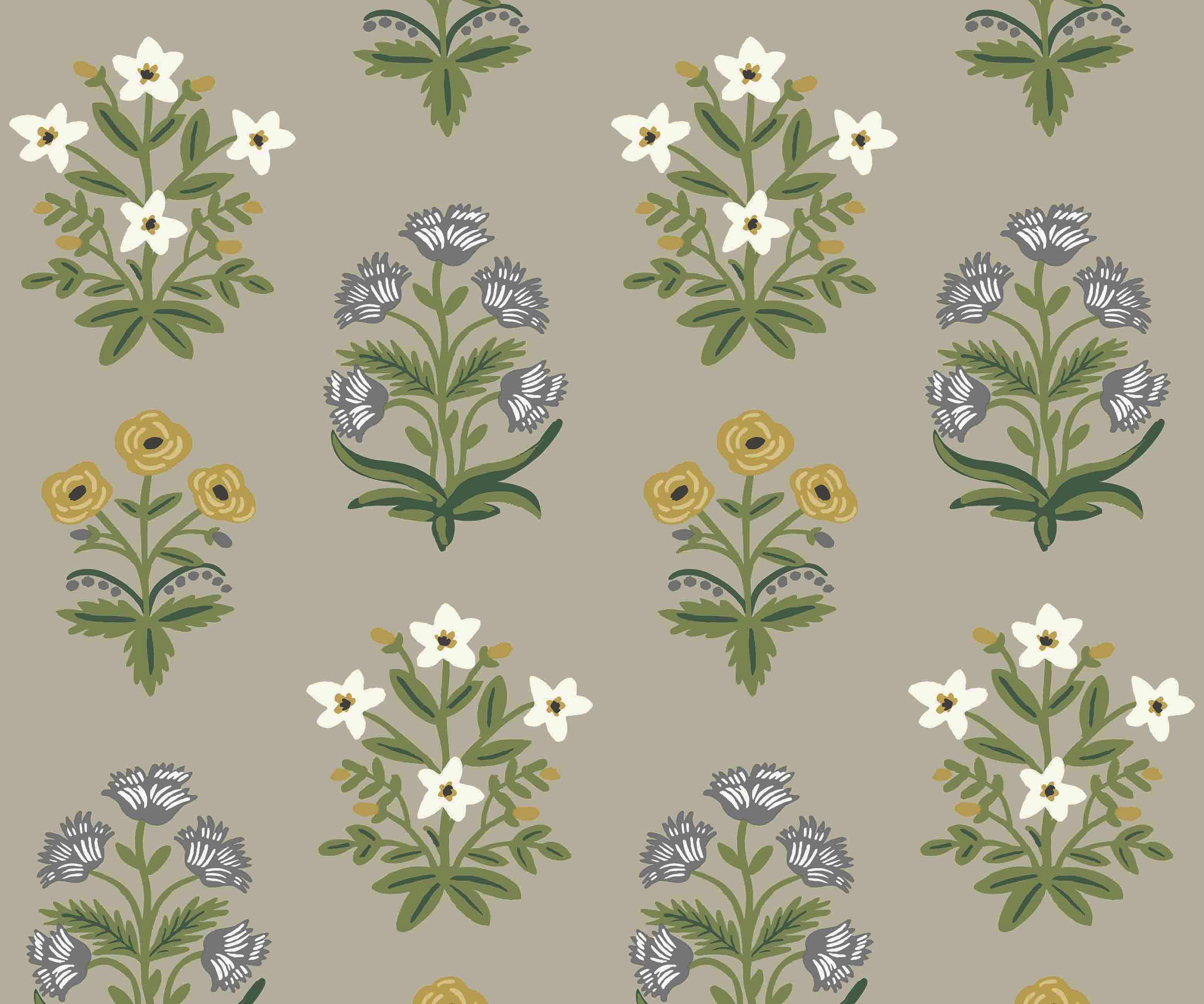 Mughal Rose Wallpaper - Linen