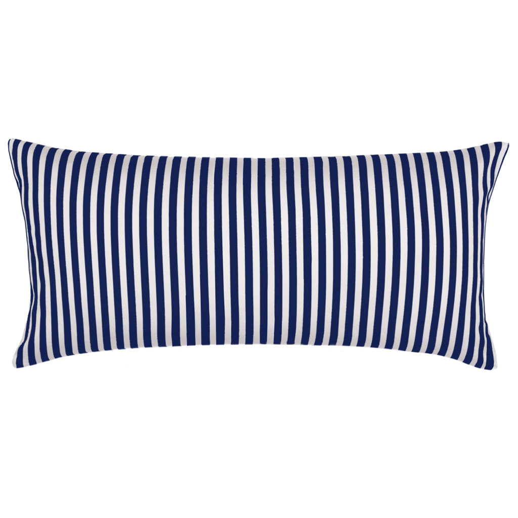 The Navy Blue Striped Throw Pillow