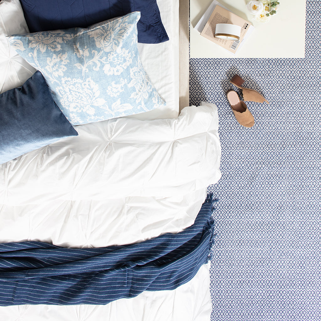 The Light Blue Blossom Square Throw Pillow