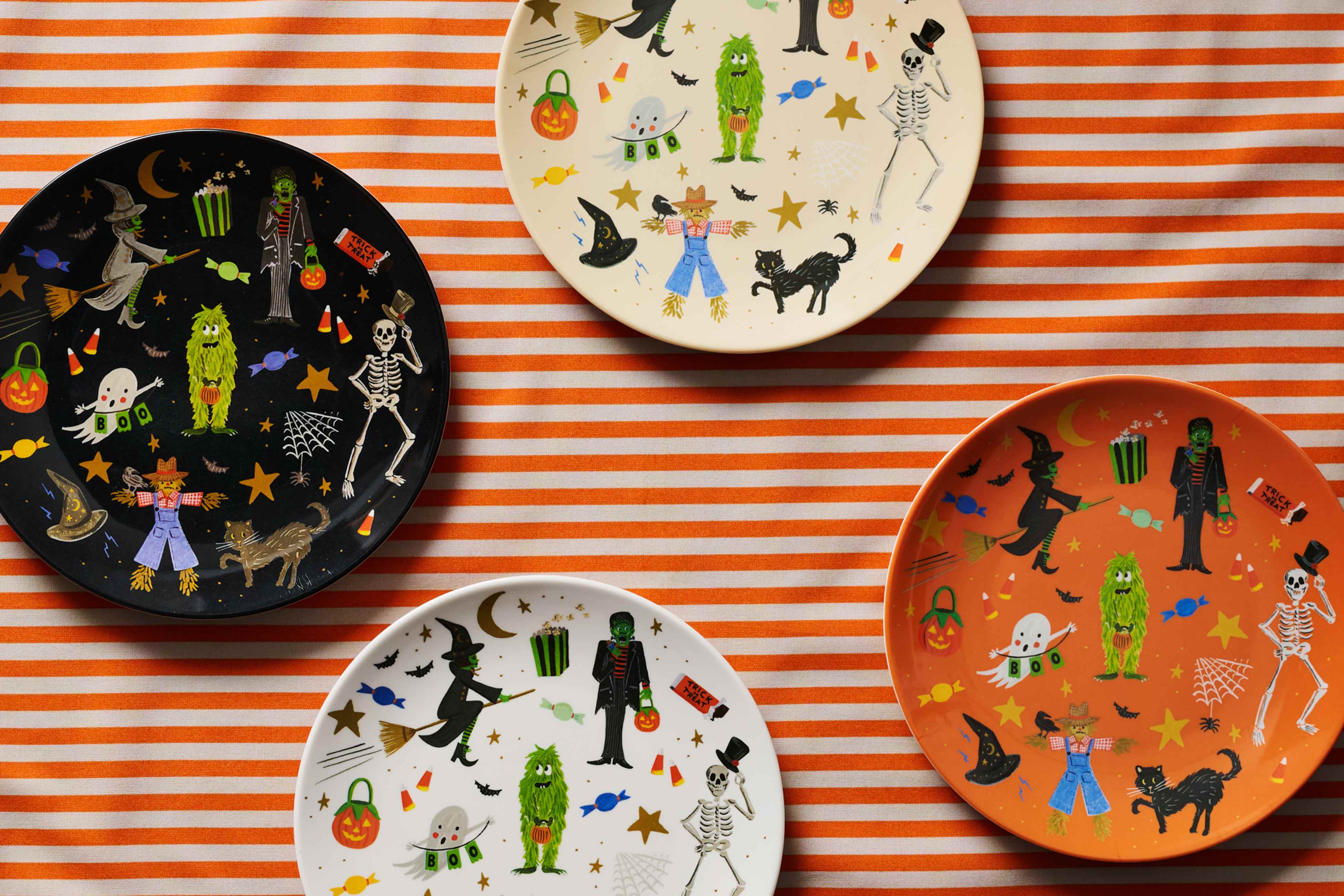 Halloween Parade Melamine Assorted Dessert Plates