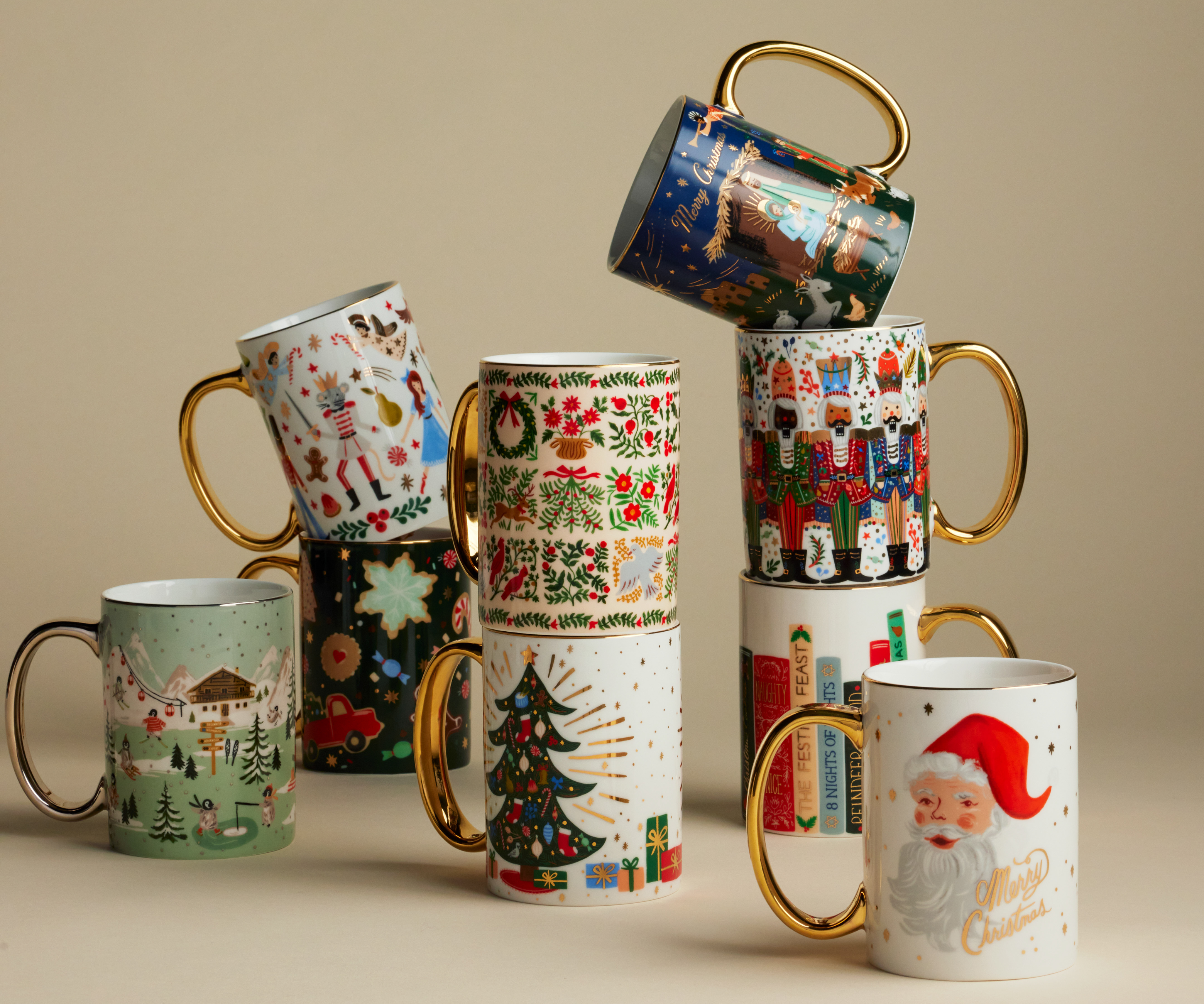 Holiday Porcelain Mug - Penguin Village