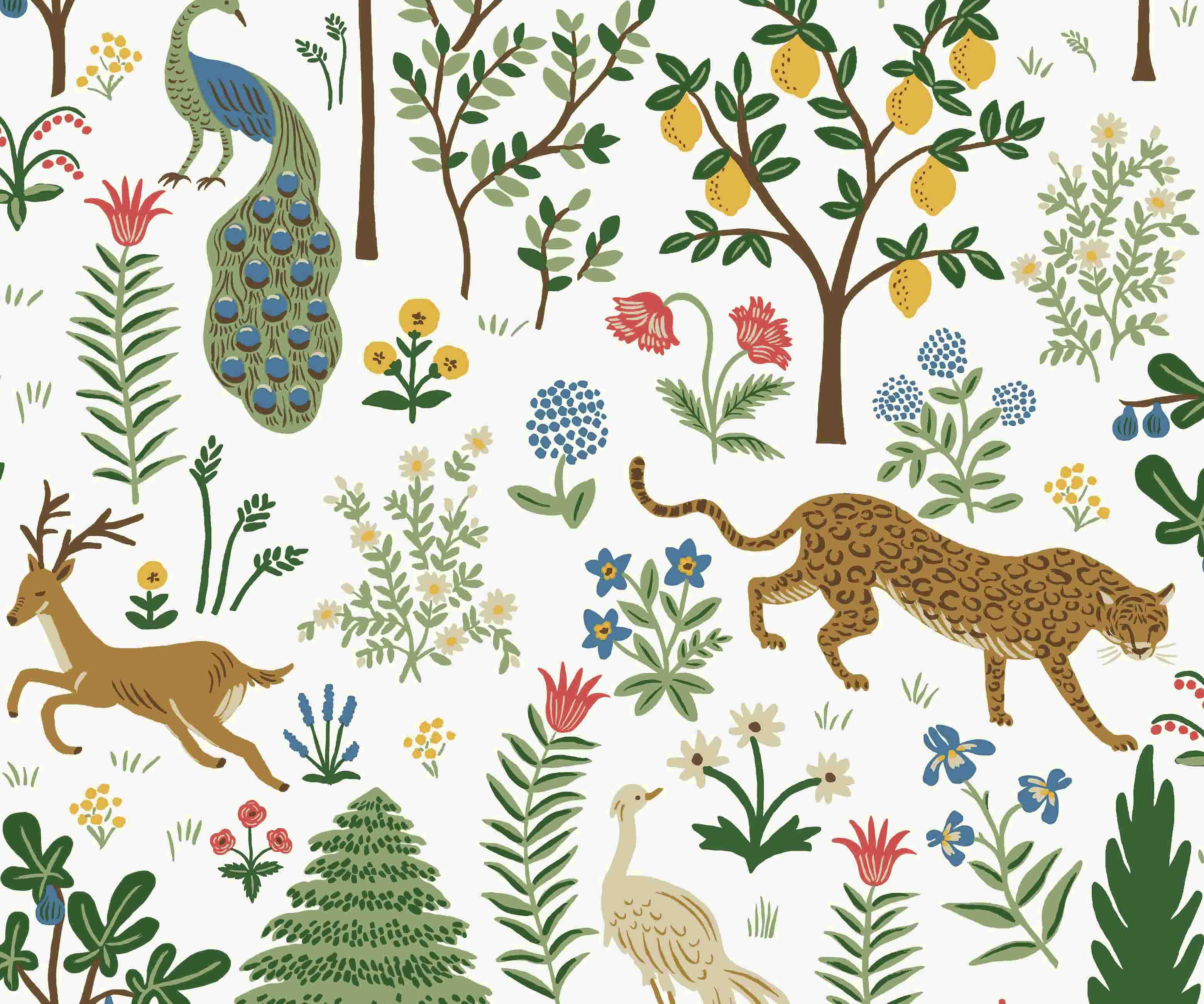 Menagerie Wallpaper - White