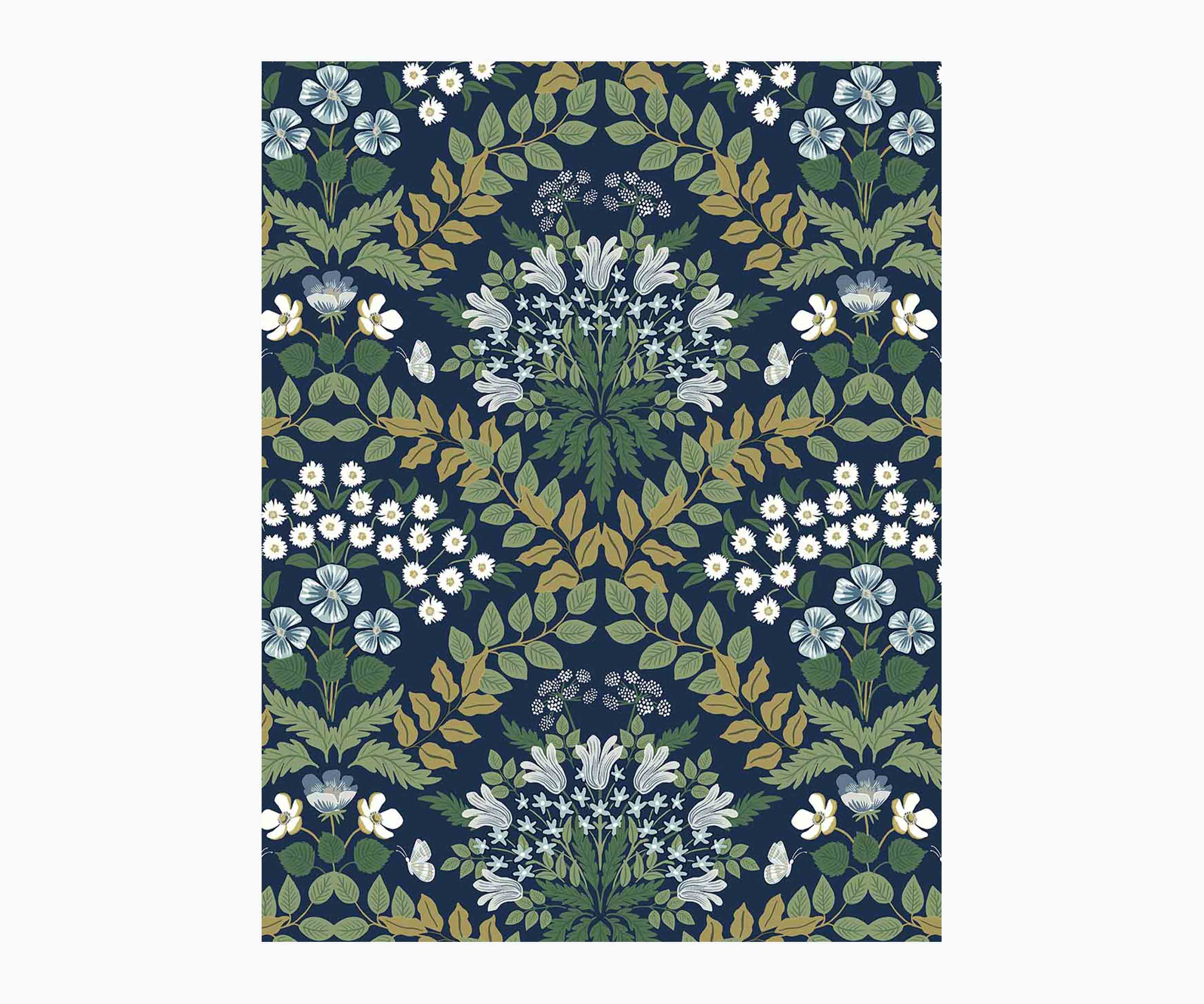 Bramble Wallpaper Sample - Navy