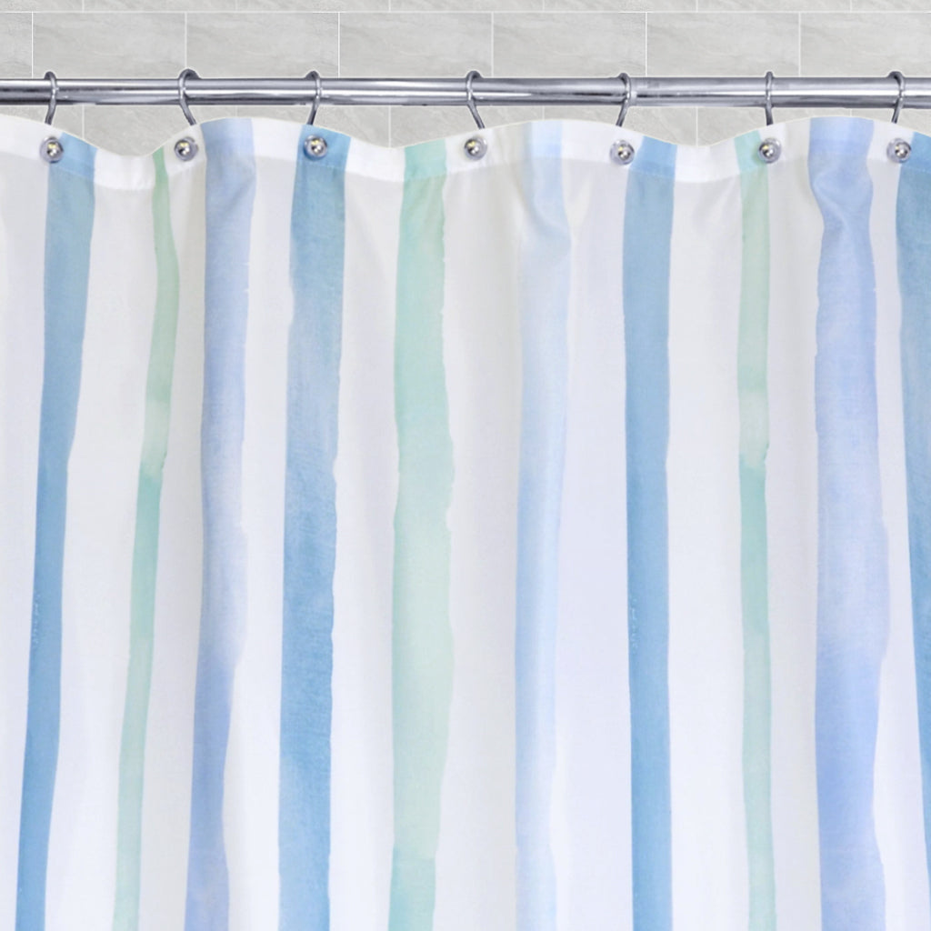 The Watercolor Stripes Shower Curtain