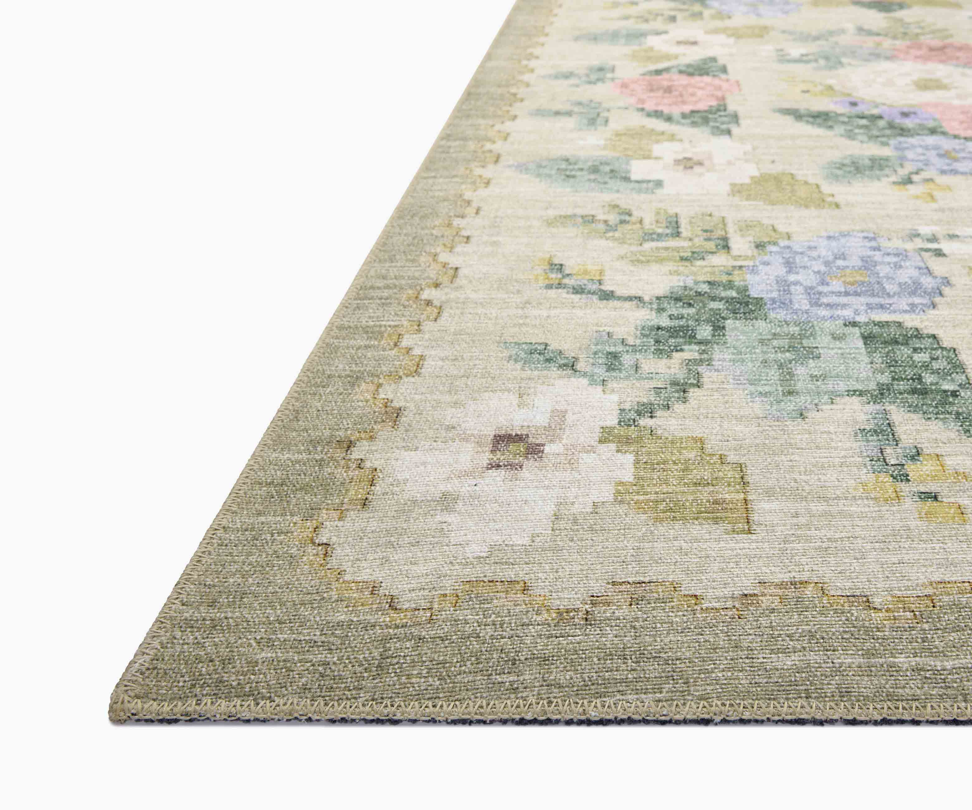 Rosa Antique Rose Power Loomed Rug - Cream