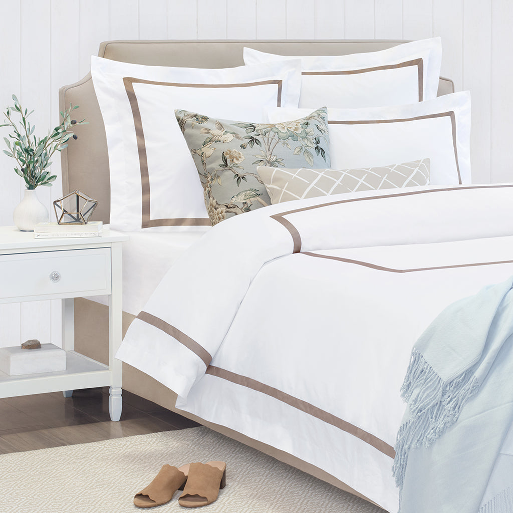 Bella Taupe Framed Percale Sham