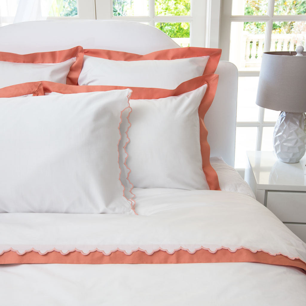 Apricot Linden Border Duvet Cover