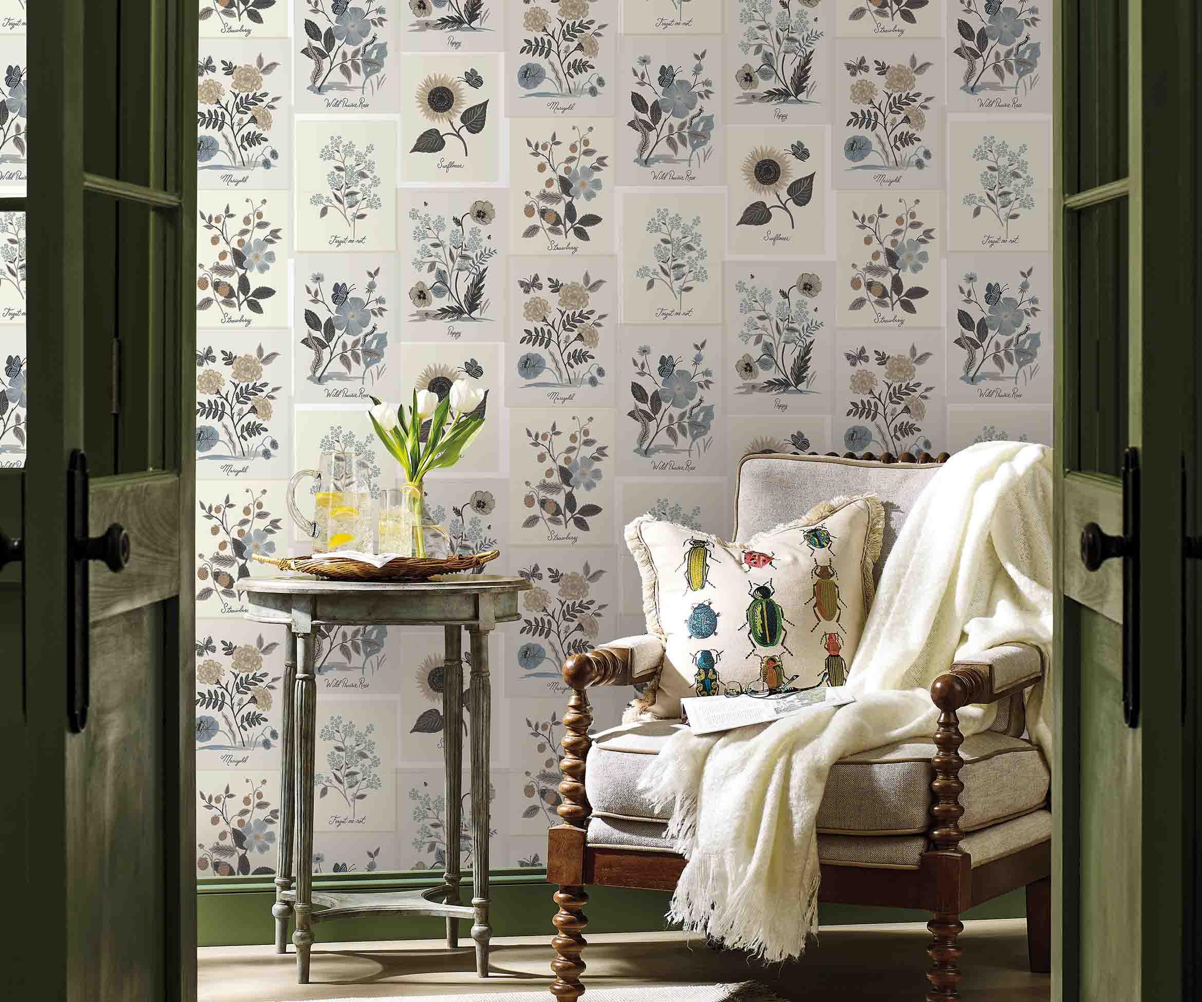 Botanical Prints Wallpaper - Linen