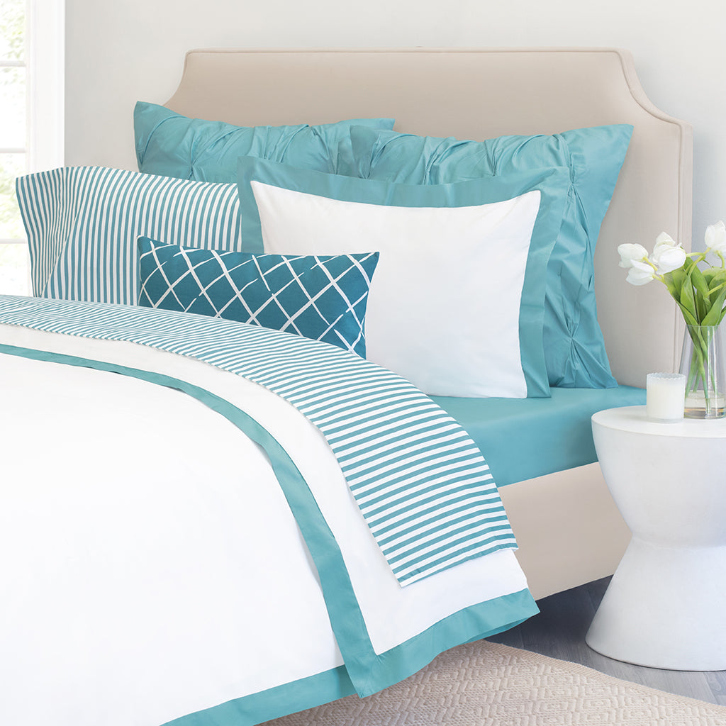 Turquoise Striped Flat Sheet