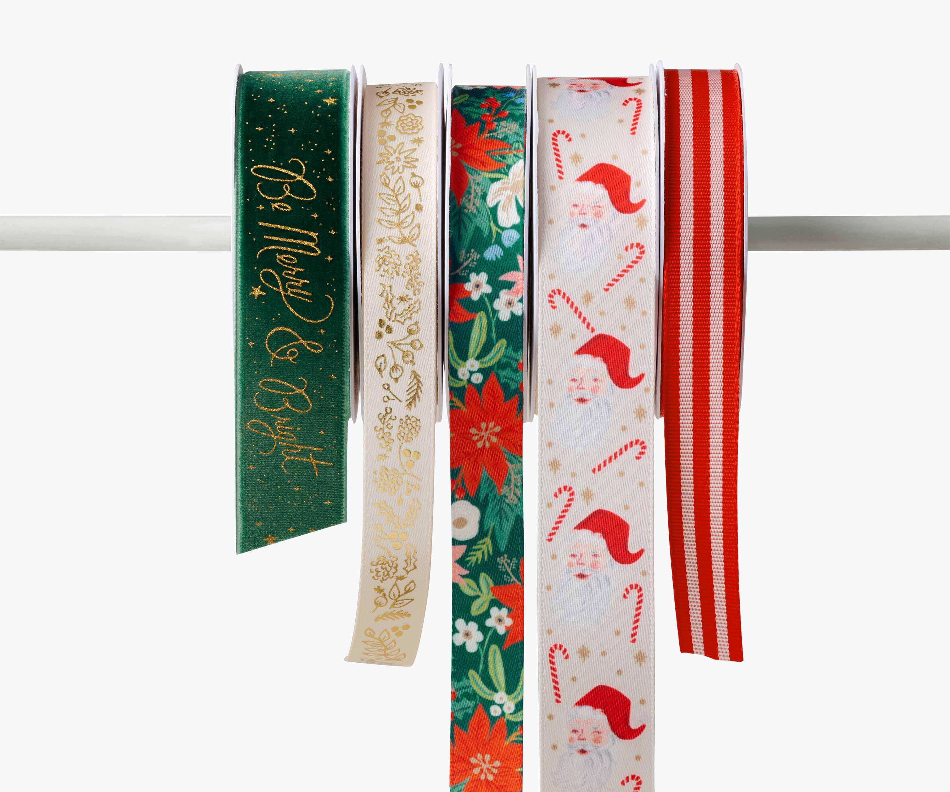 Ribbon Set of 5 - Be Merry And Bright