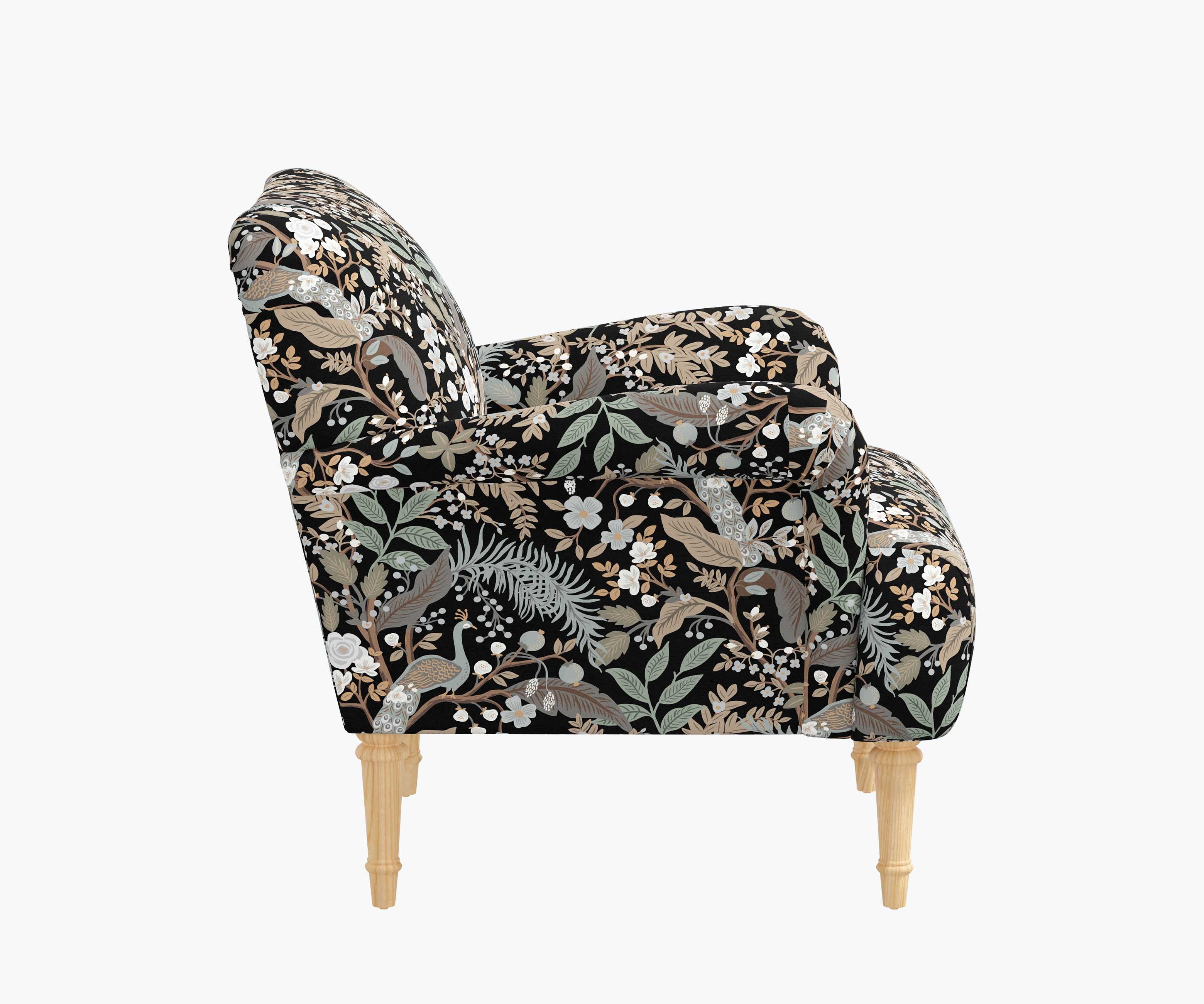 Bristol Armchair - Peacock Garden Black