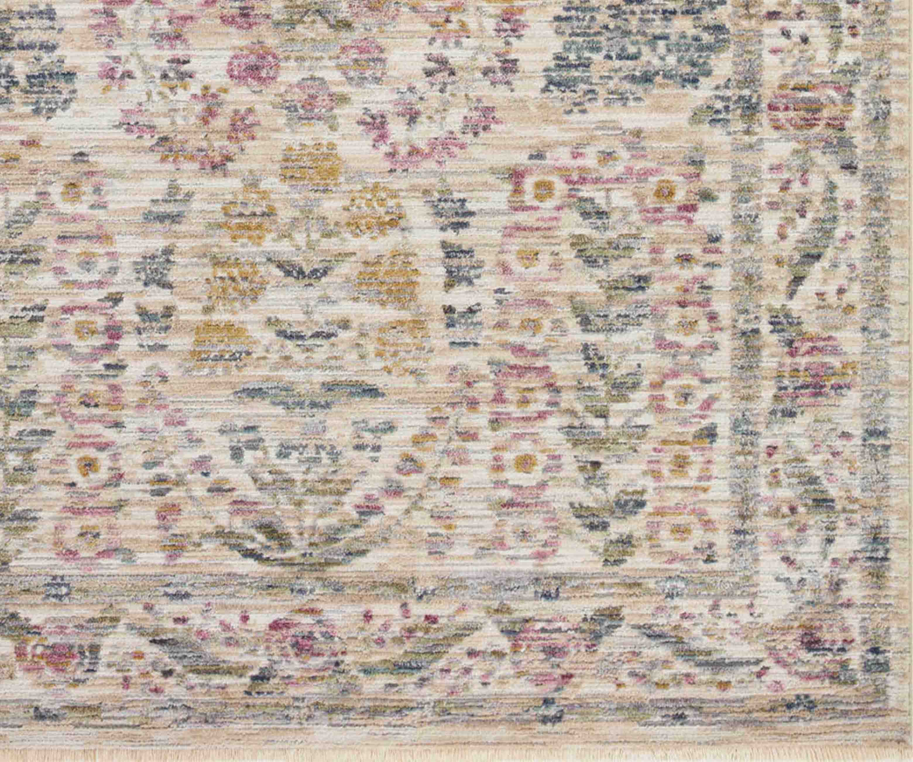 Provence Fleur Power-Loomed Rug - Ivory