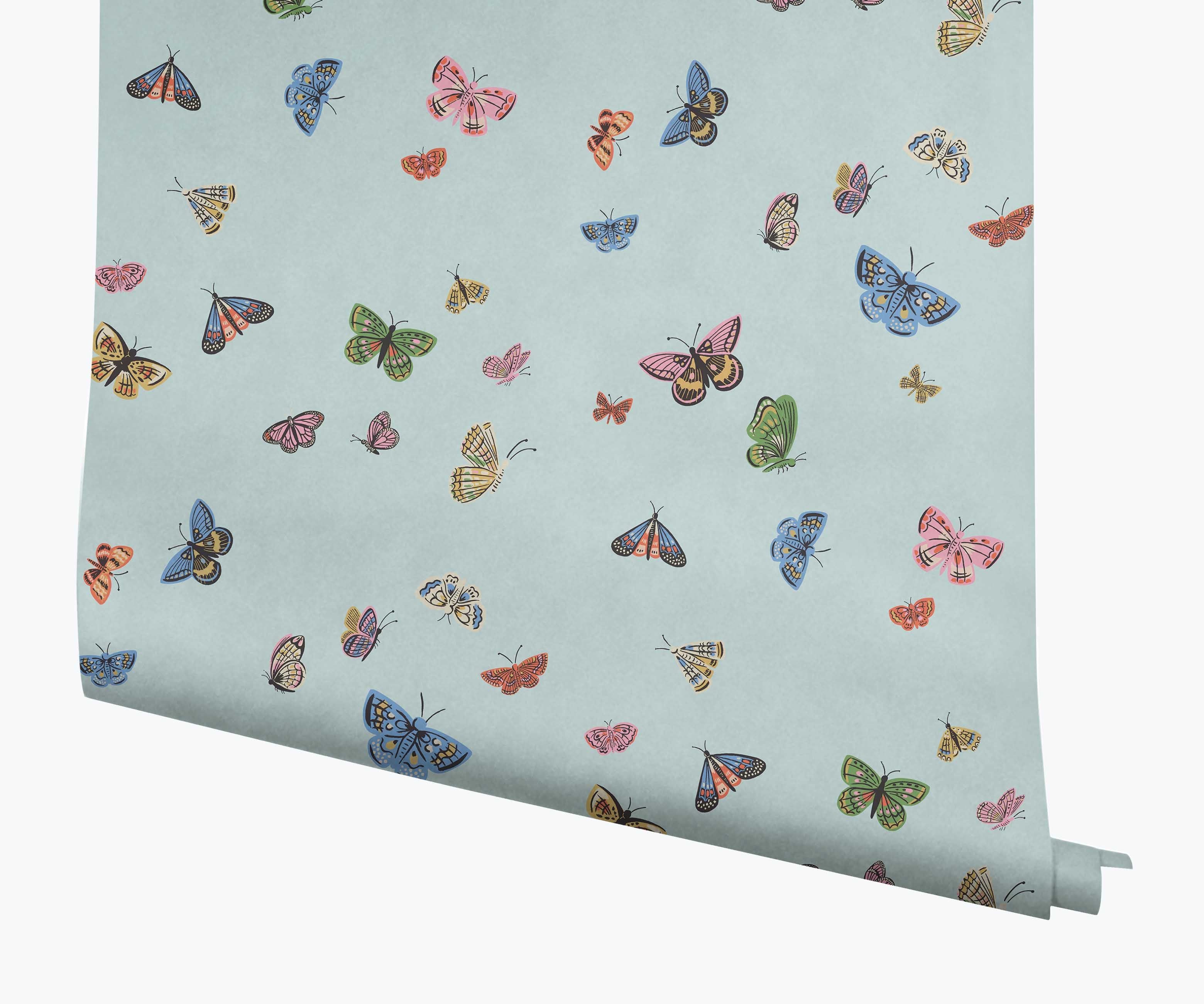 Butterfly House Wallpaper - Light Blue