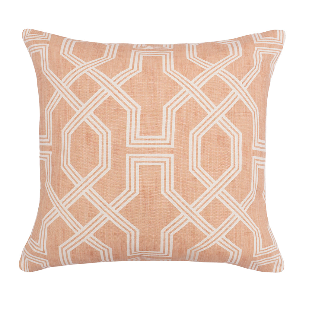 The Pink Fretwork Square Throw Pillow