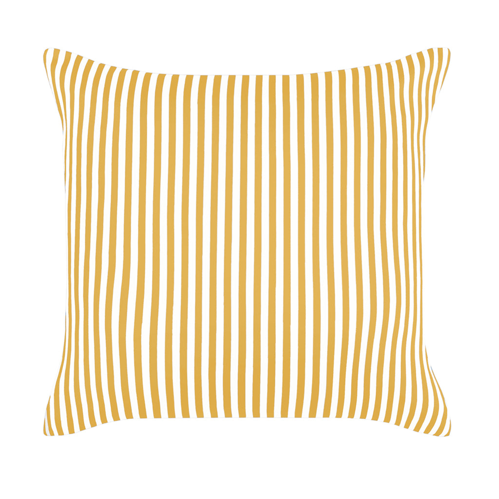 The Ochre Striped Square Throw Pillow