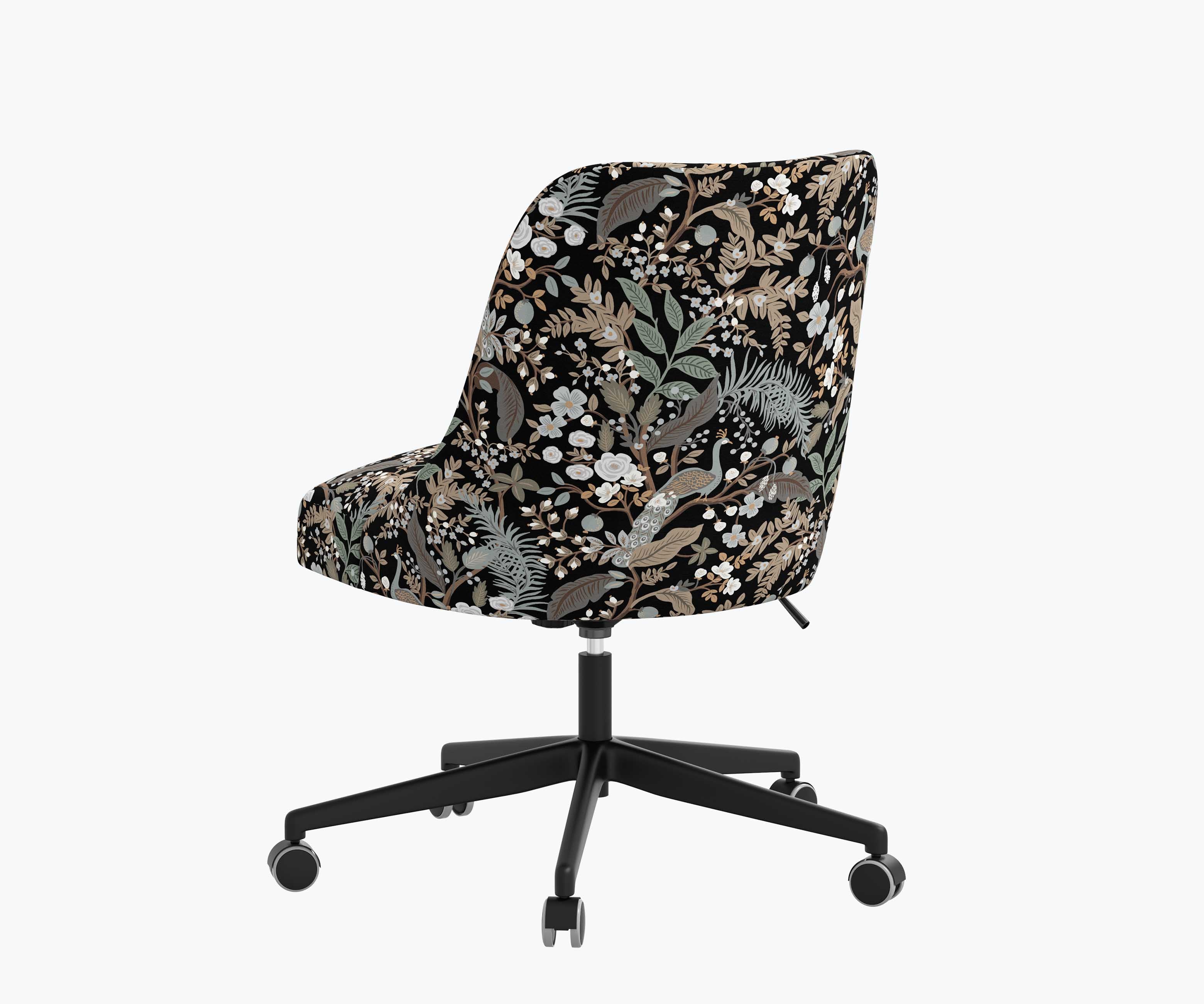 Oxford Desk Chair - Peacock Garden Black