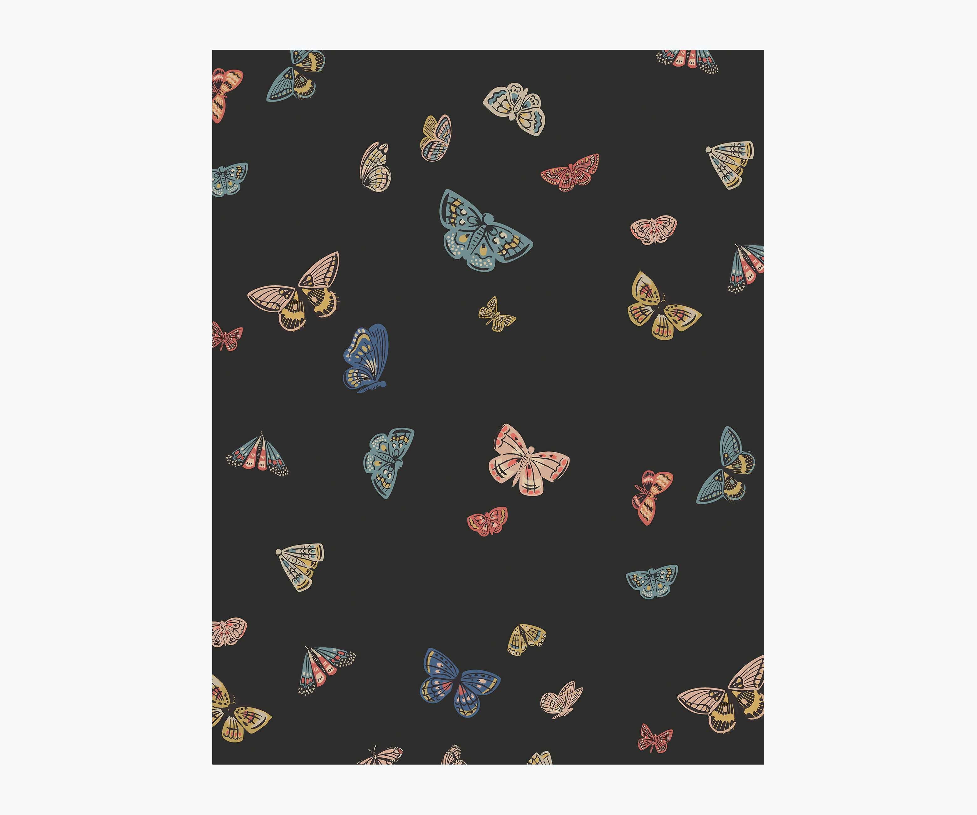 Butterfly House Wallpaper Sample - Black