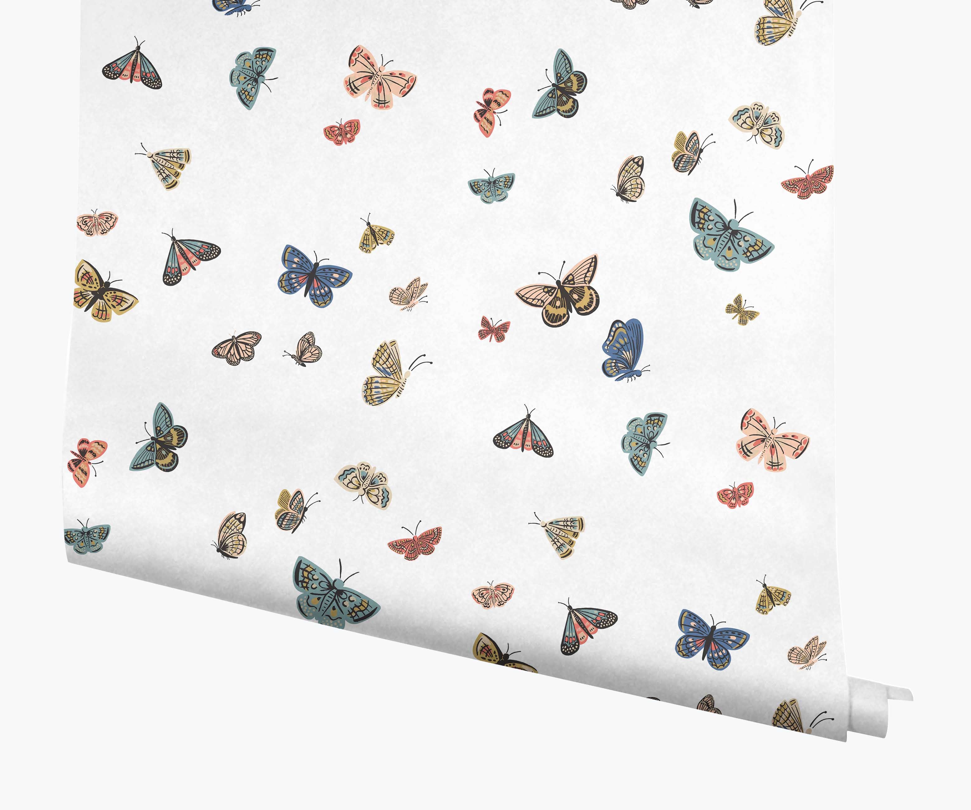 Butterfly House Wallpaper - White