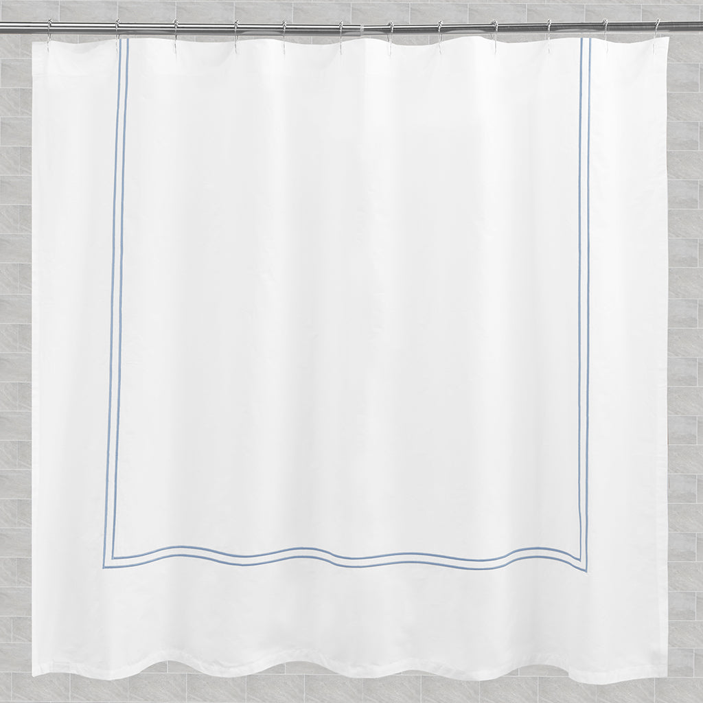 The Lines Embroidered Shower Curtain