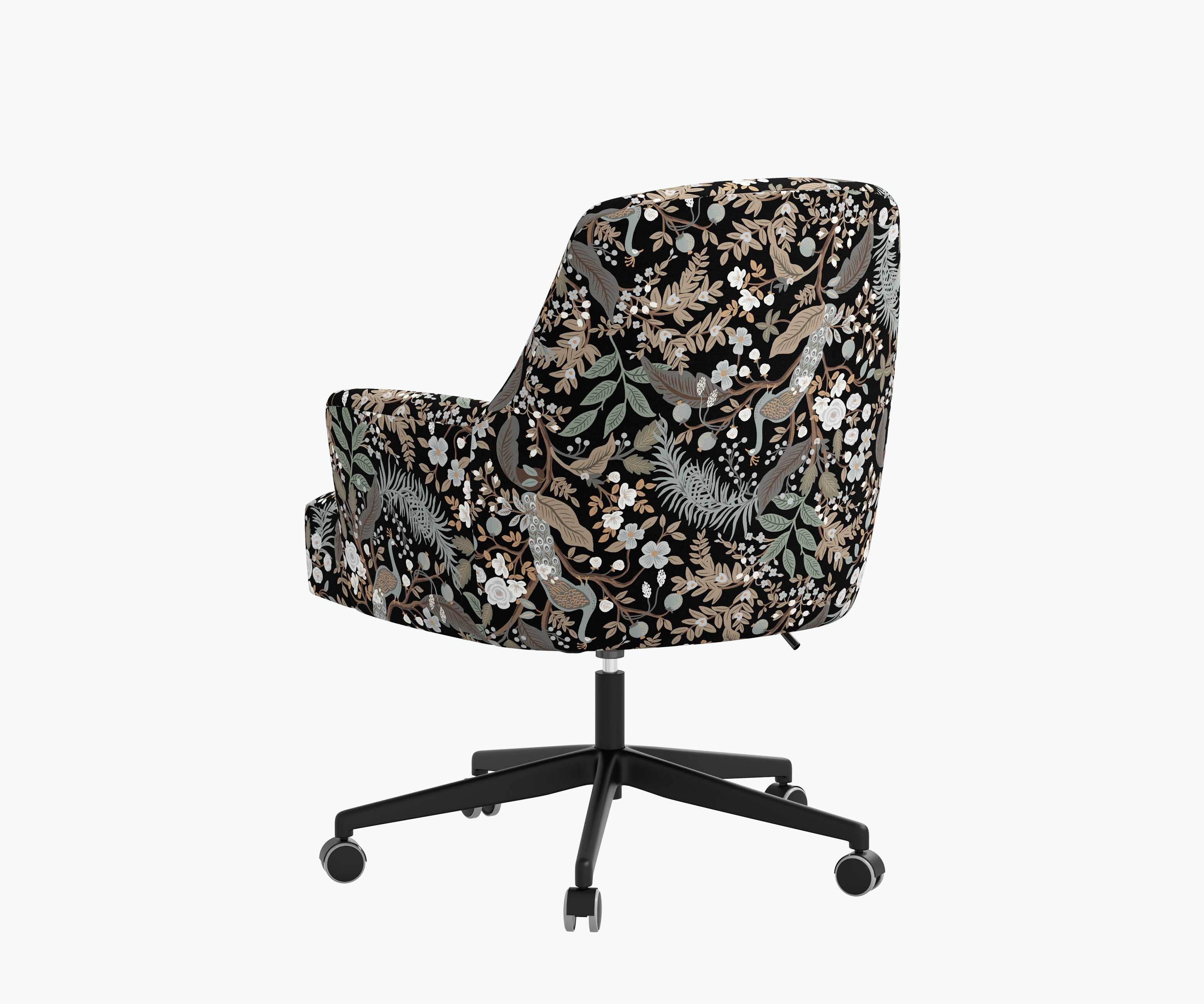 Cambridge Desk Chair - Peacock Garden Black