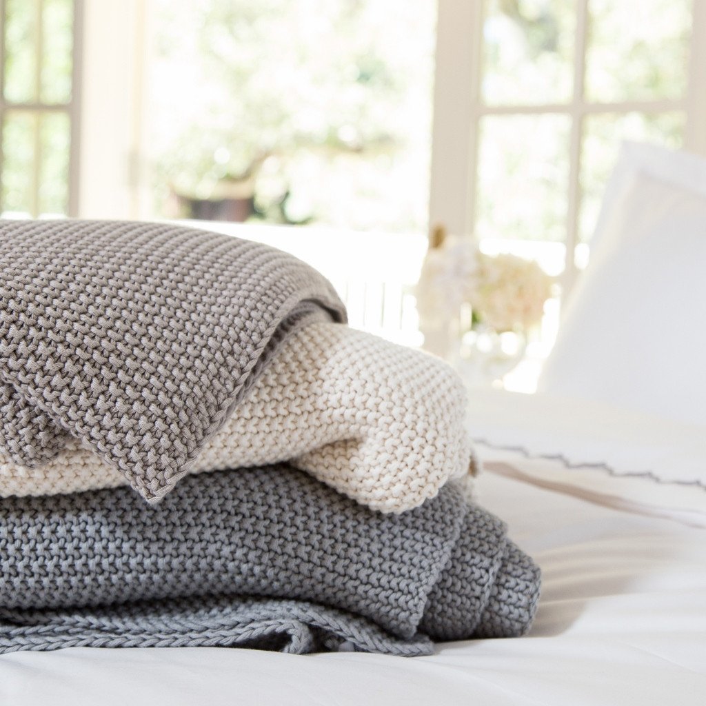 Beige Knotted Throw