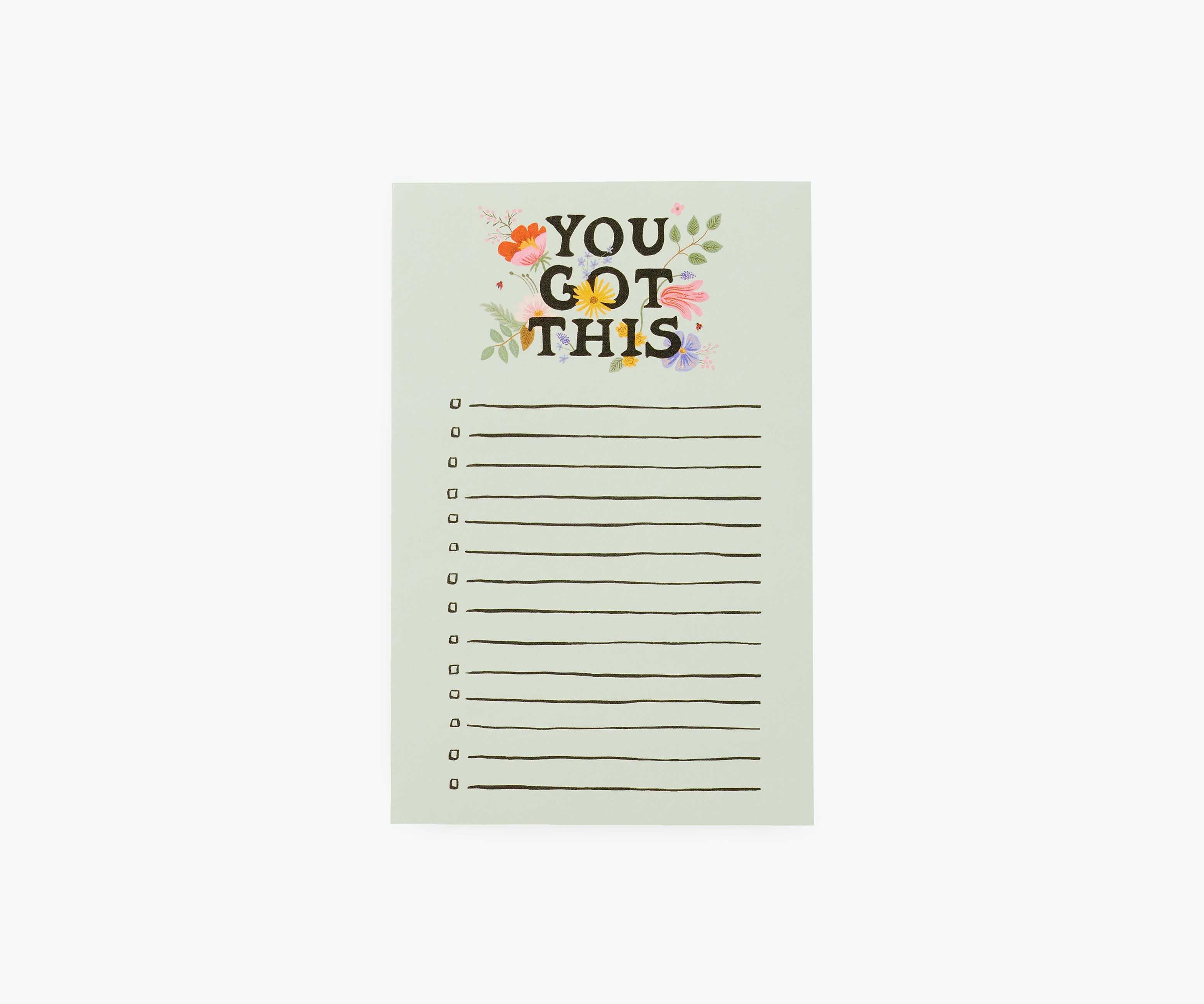 Checklist Notepad - You Got This