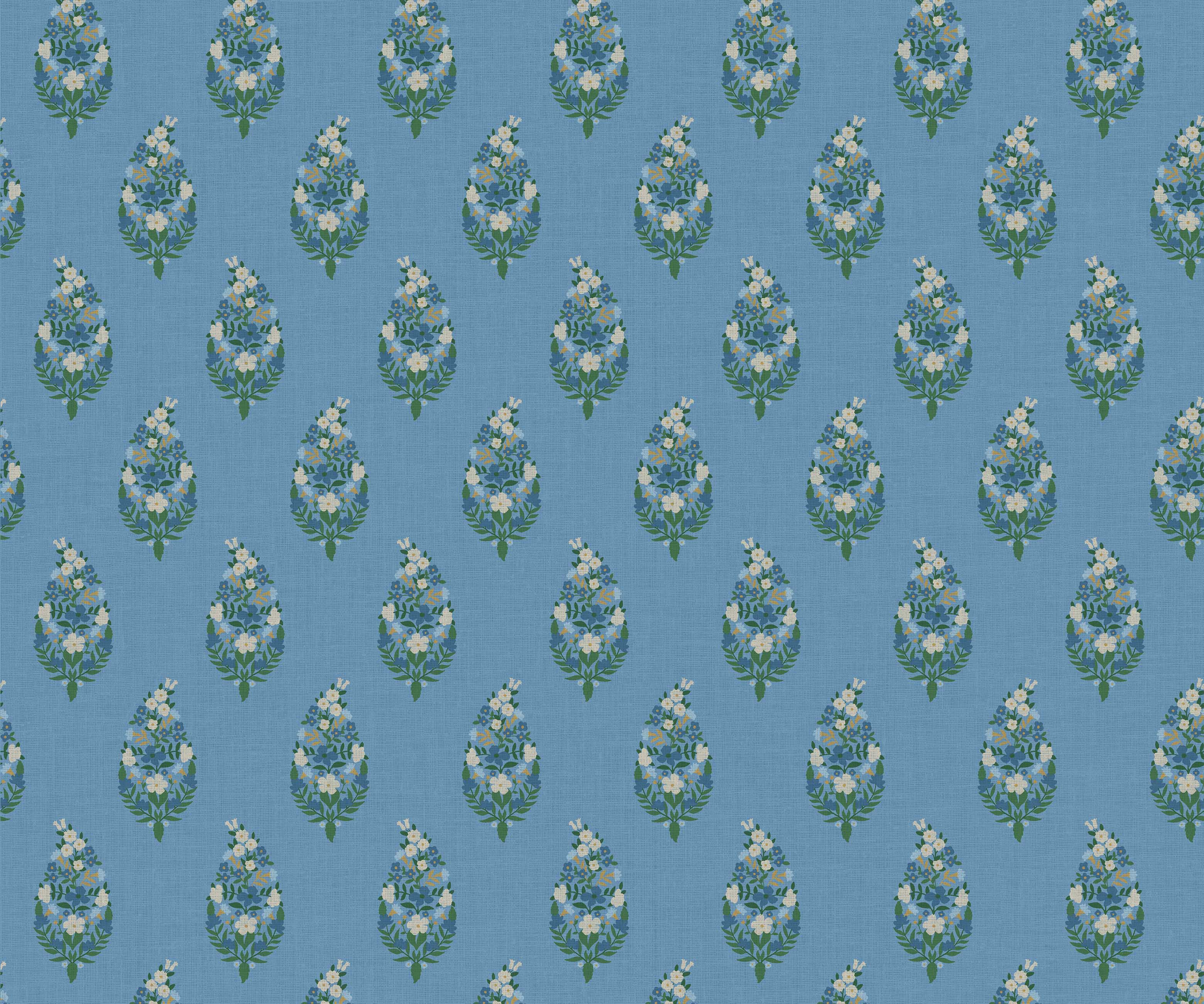 Paisley Wallpaper - Blue