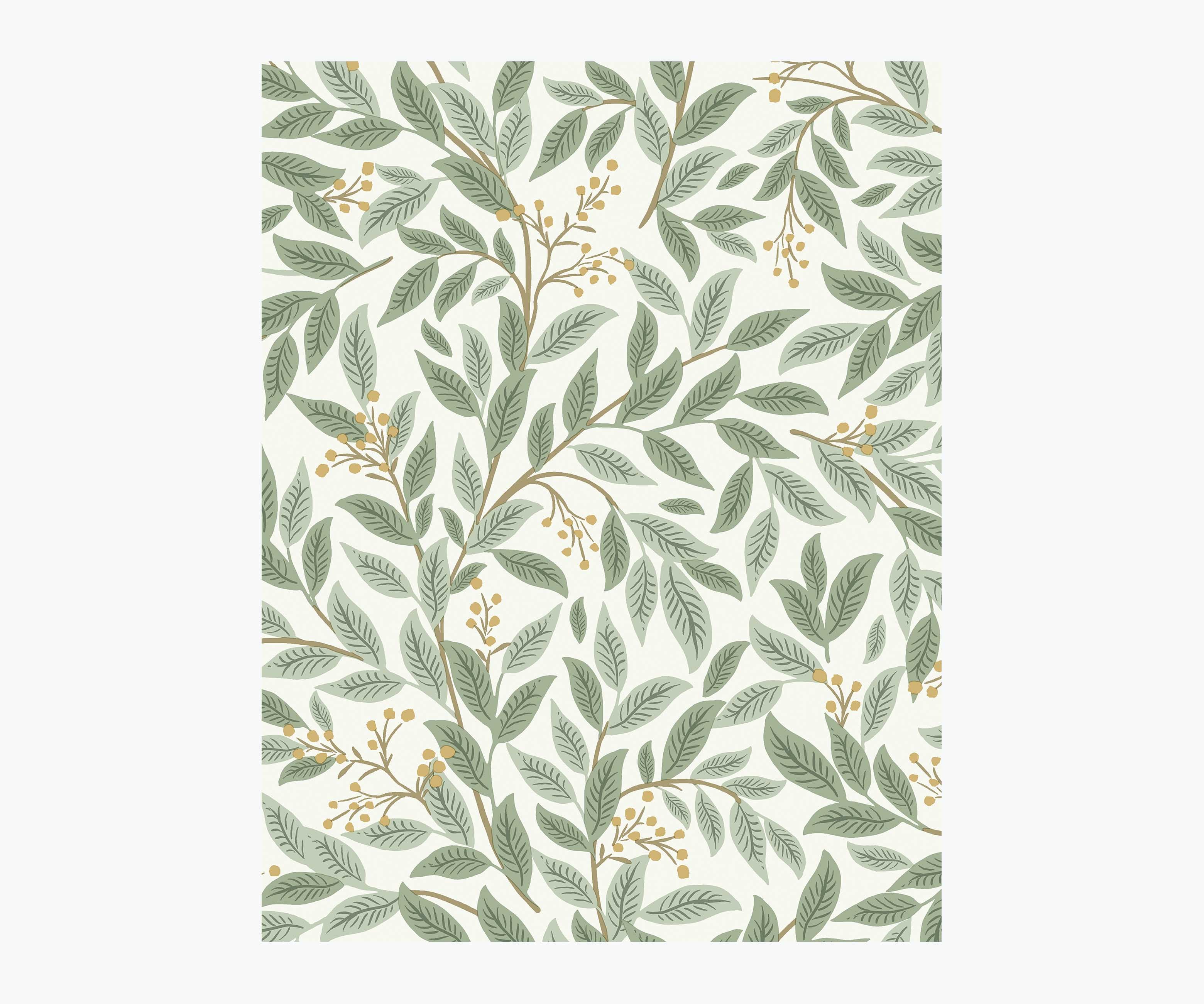 Willowberry Wallpaper Sample - Sage & White