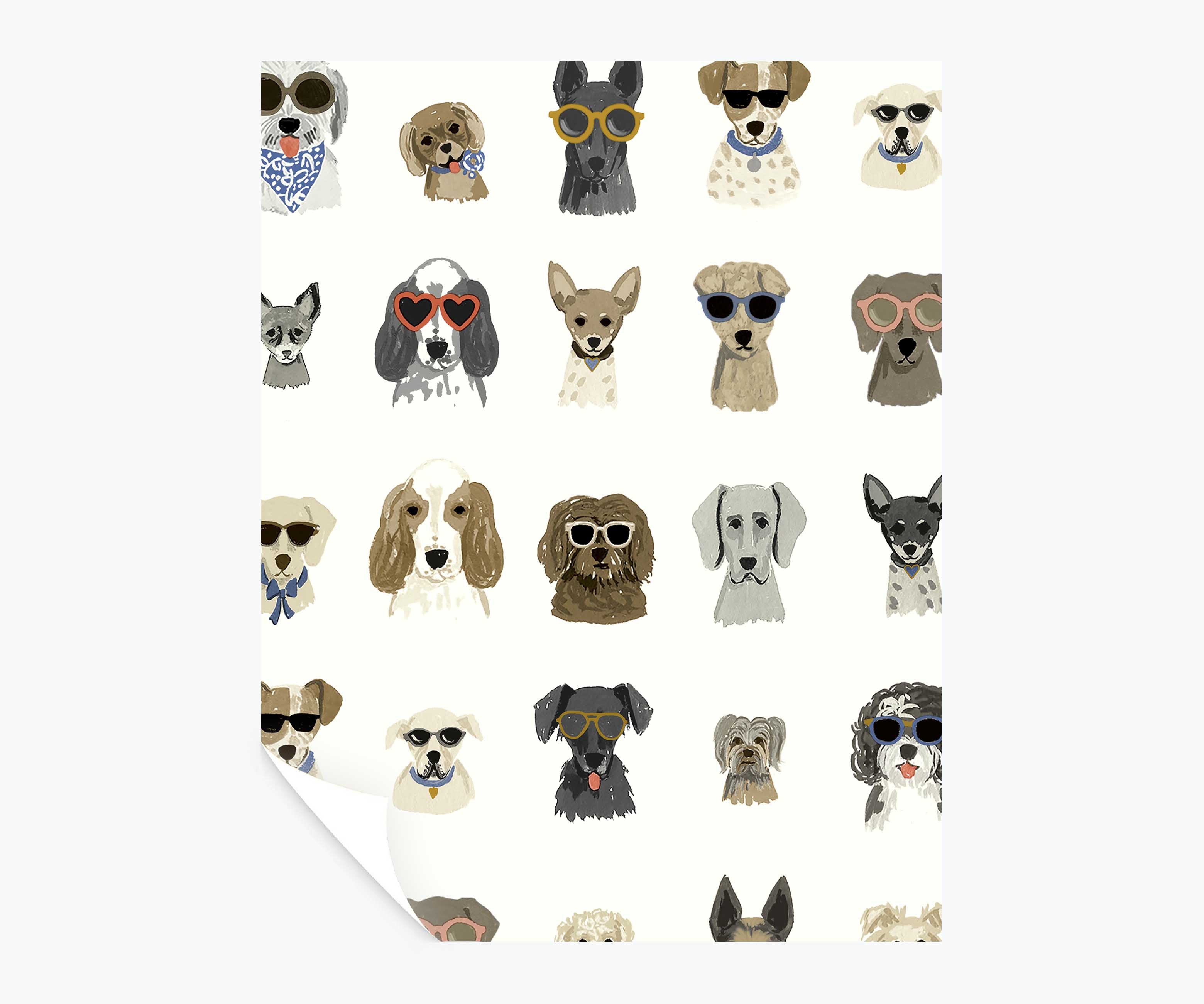 Dog Days Peel & Stick Wallpaper Sample - White Multi