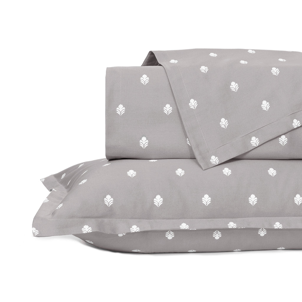 Grey Flora Duvet Cover