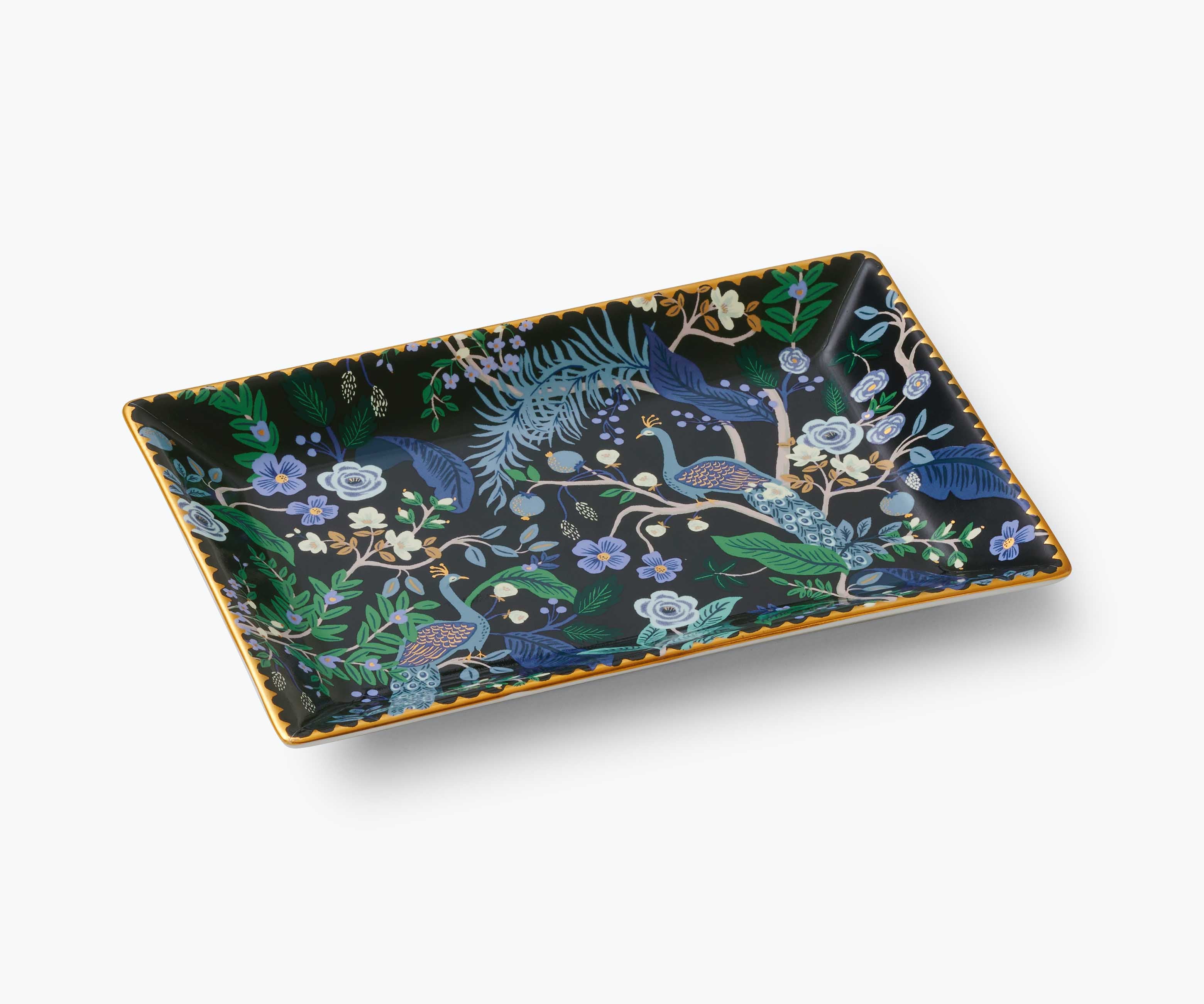 Porcelain Catchall Tray - Peacock