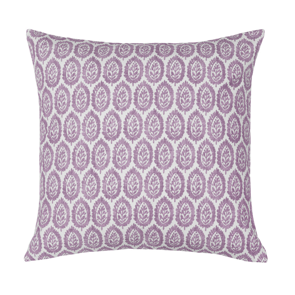 The Purple Boho Leaf Square Throw Pillow