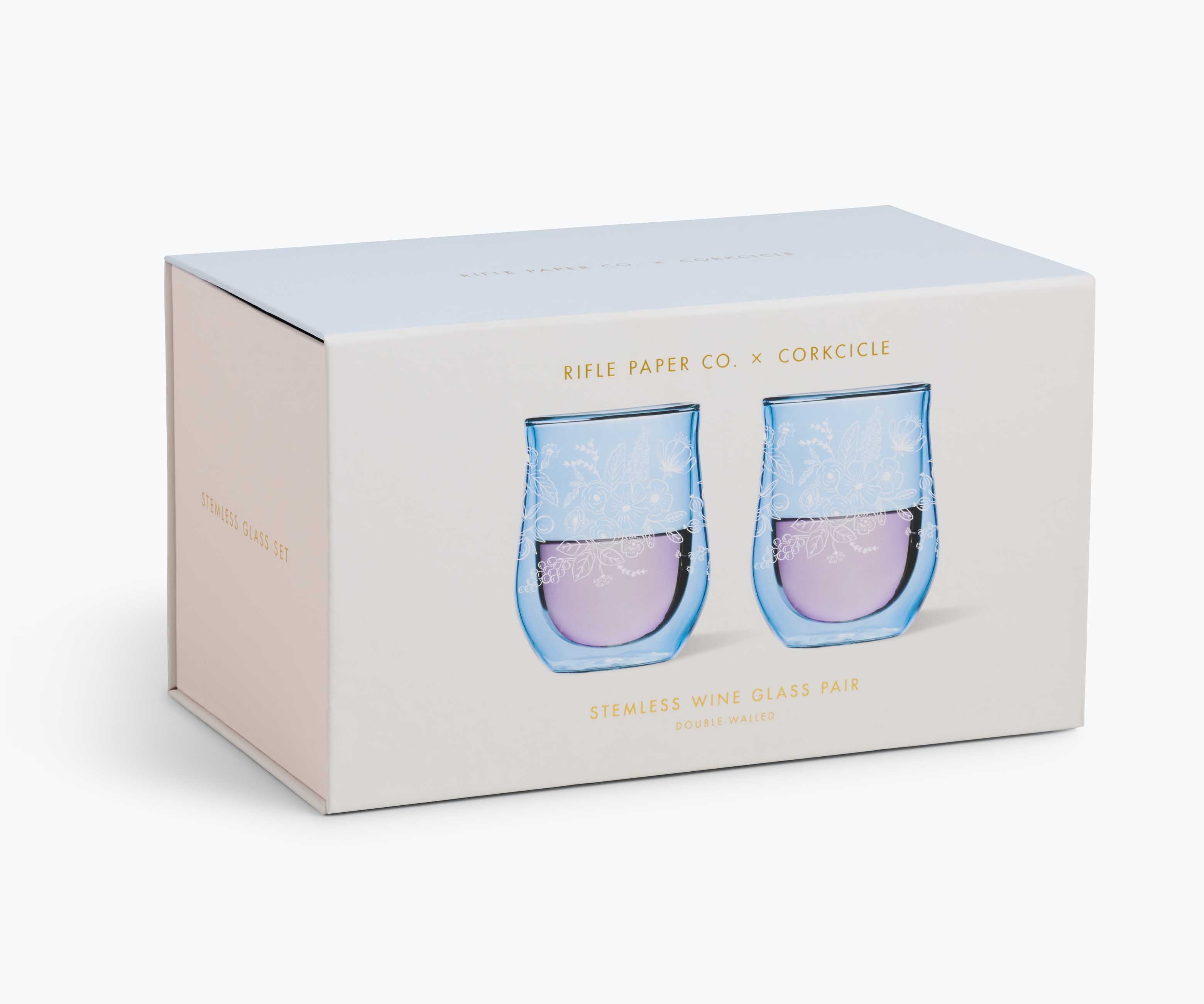 Stemless Glass Set - Blue Colette