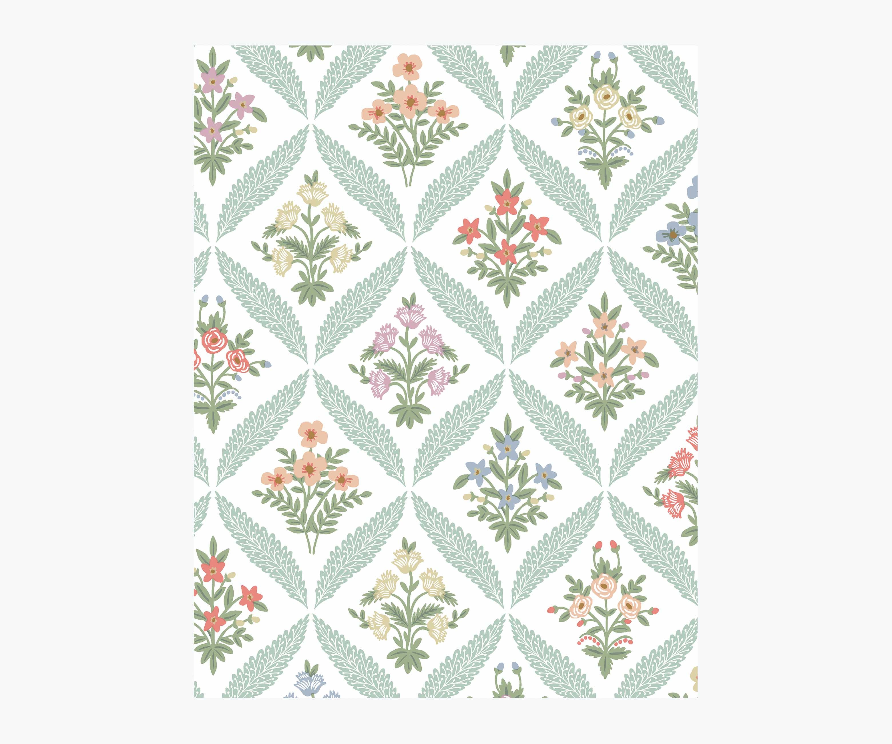 Estee Garden Wallpaper Sample - Pastel Multi