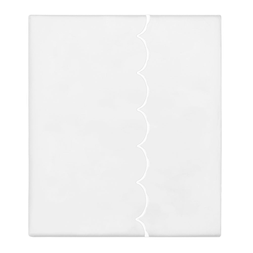 White Wavelet Embroidered Flat Sheet