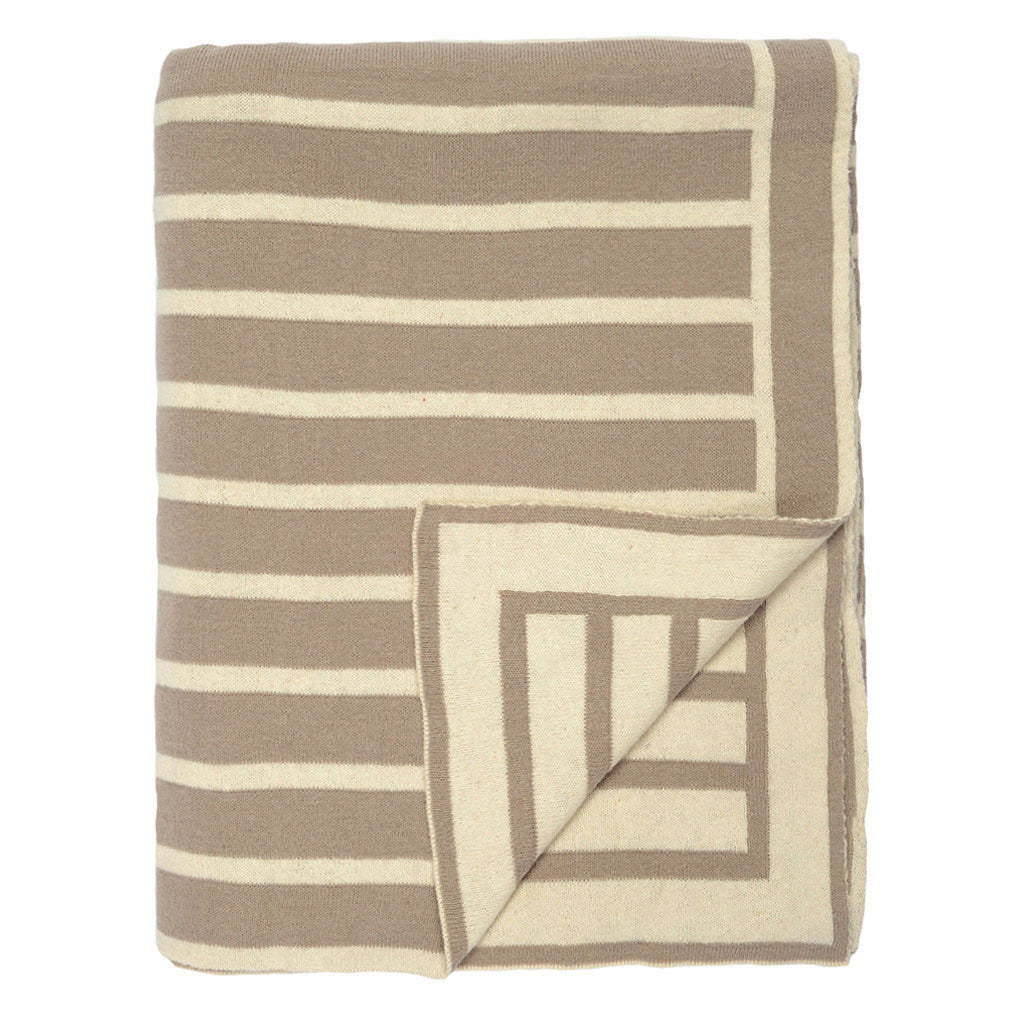 The Beige Beach Stripes Reversible Patterned Throw