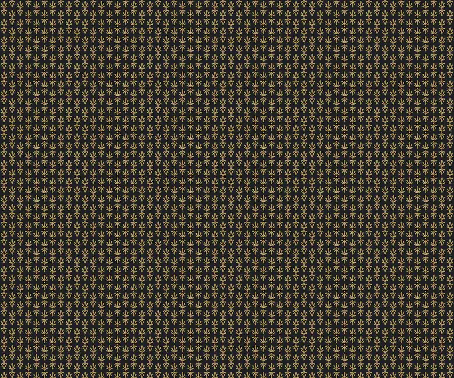 Petal Wallpaper - Black & Metallic Gold