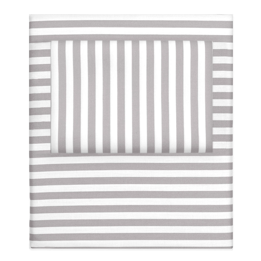 Grey Striped Sheet Set  (Fitted, Flat, & Pillow Cases)