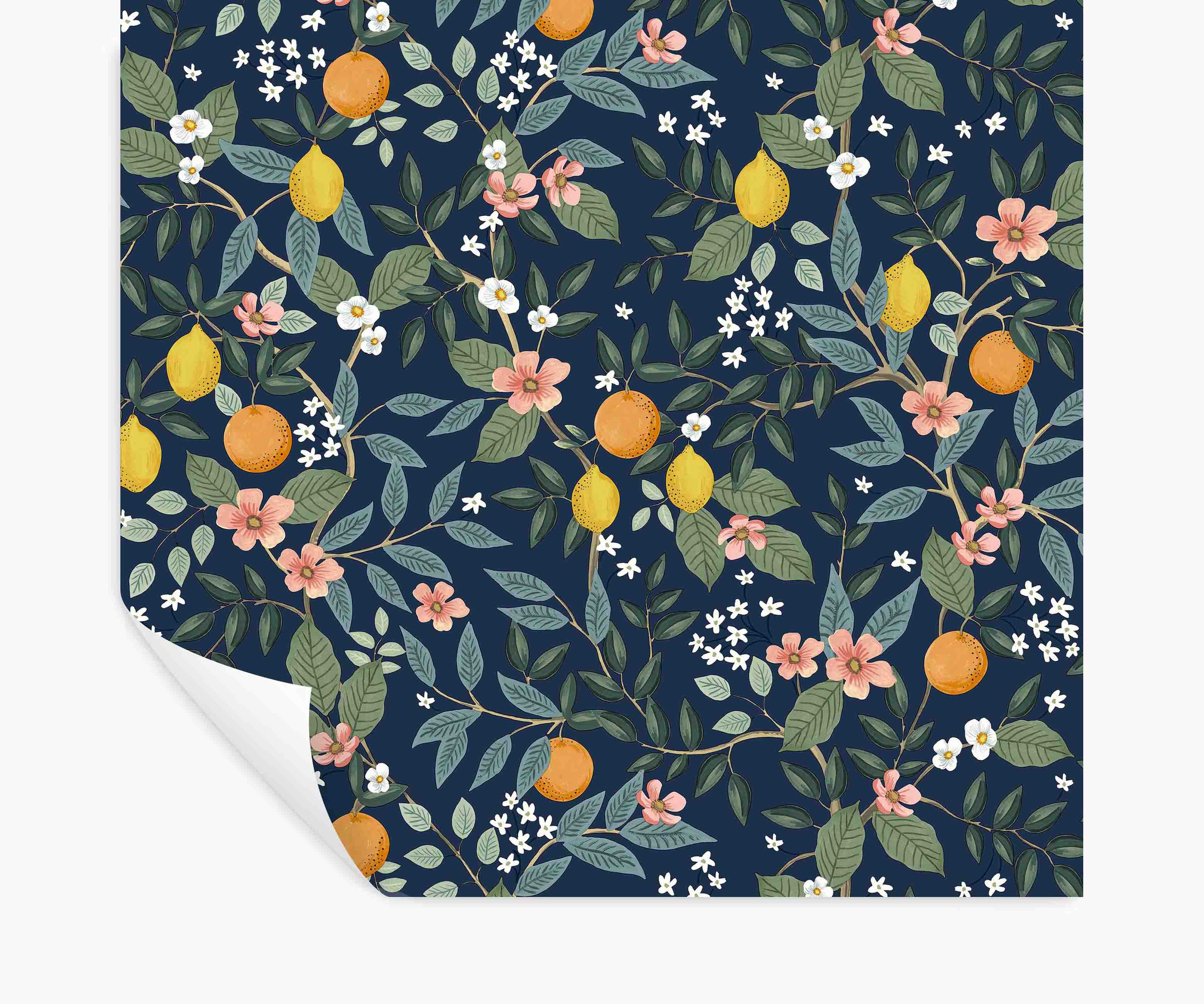 Citrus Grove Peel & Stick Wallpaper - Navy