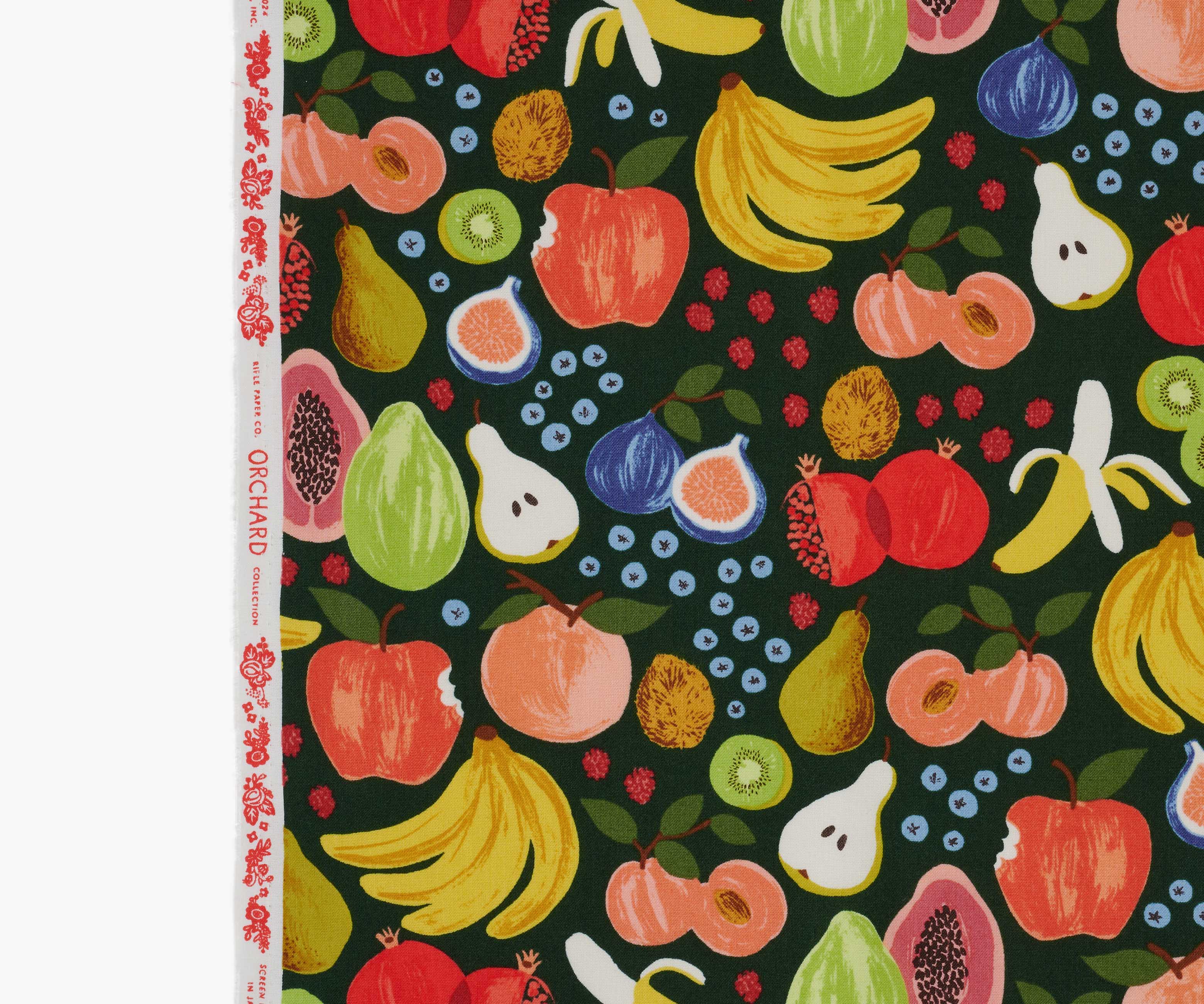 Fruit Stand Cotton Fabric - Hunter