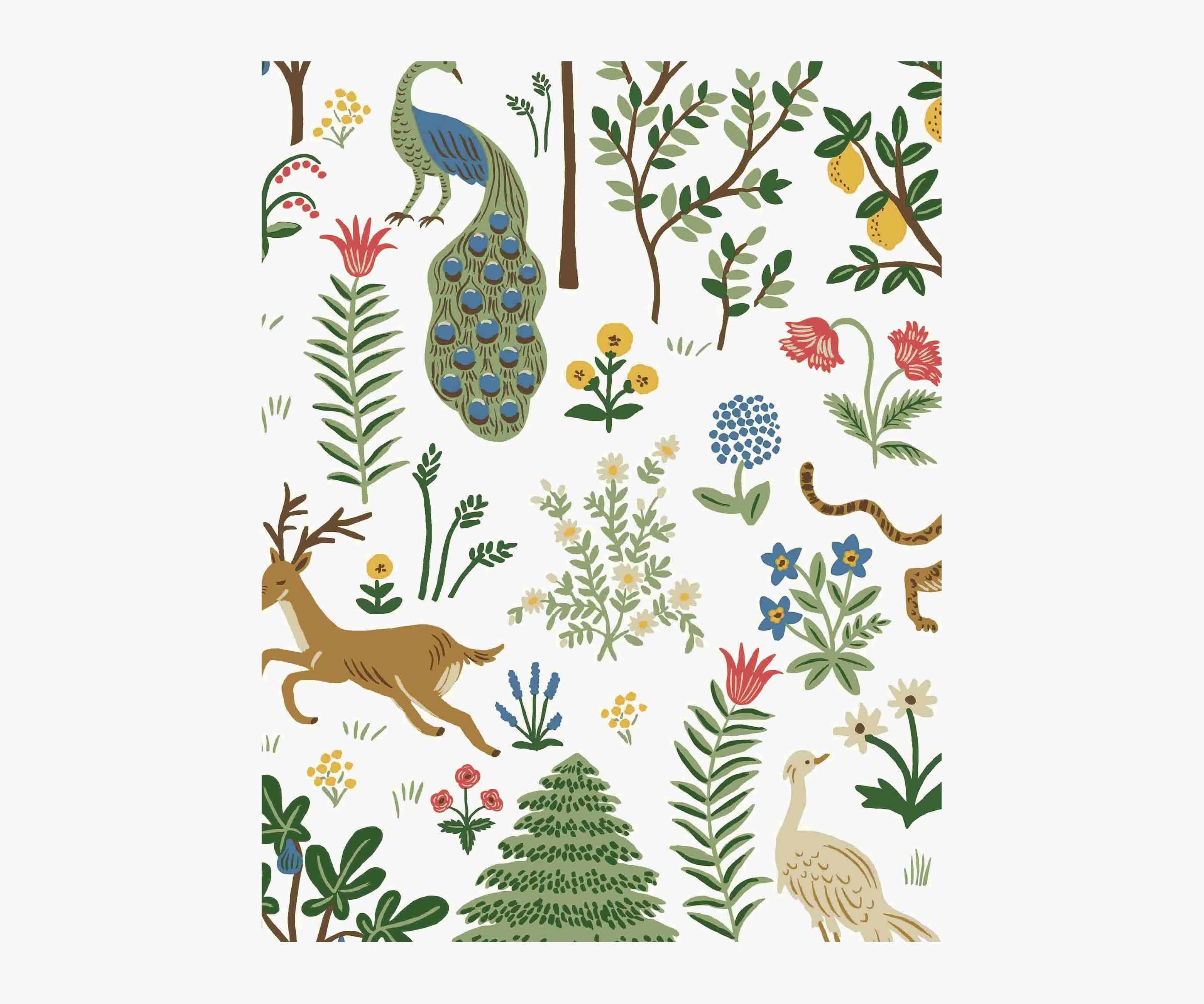 Menagerie Wallpaper Sample - White